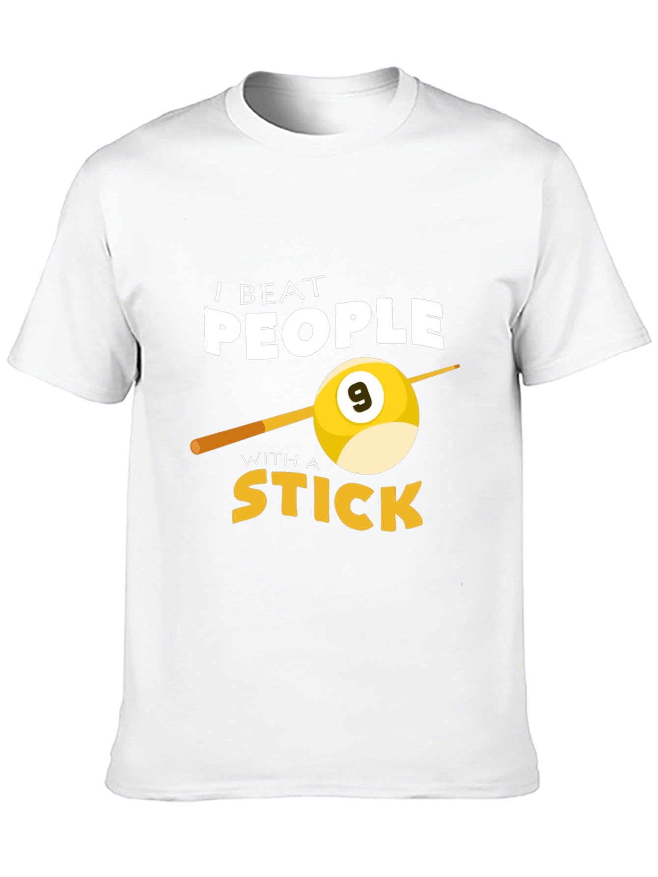 Black I Beat People With A Stick Billiards T-Shirt view 10