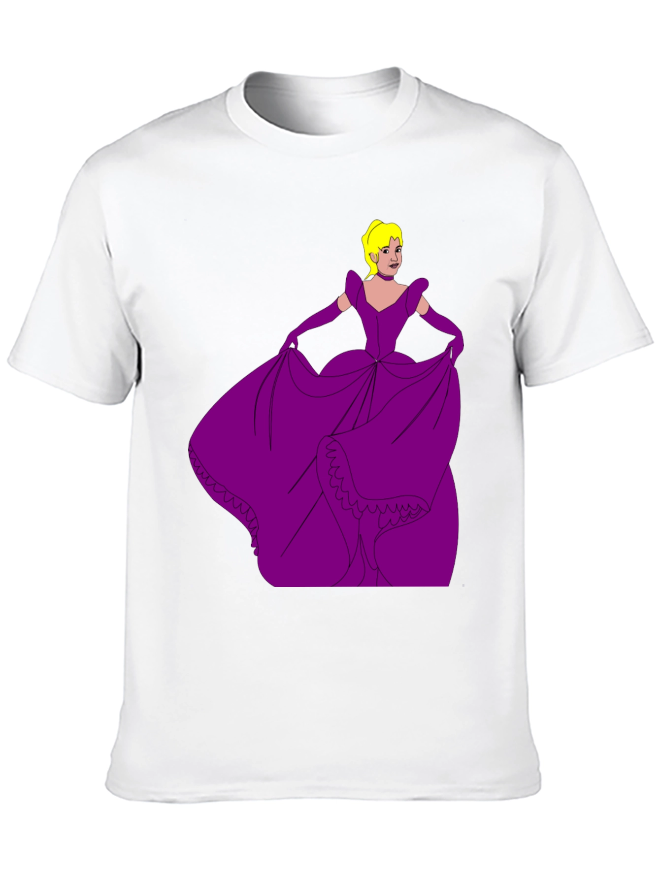 Black Cartoon Princess Graphic Tee view 10
