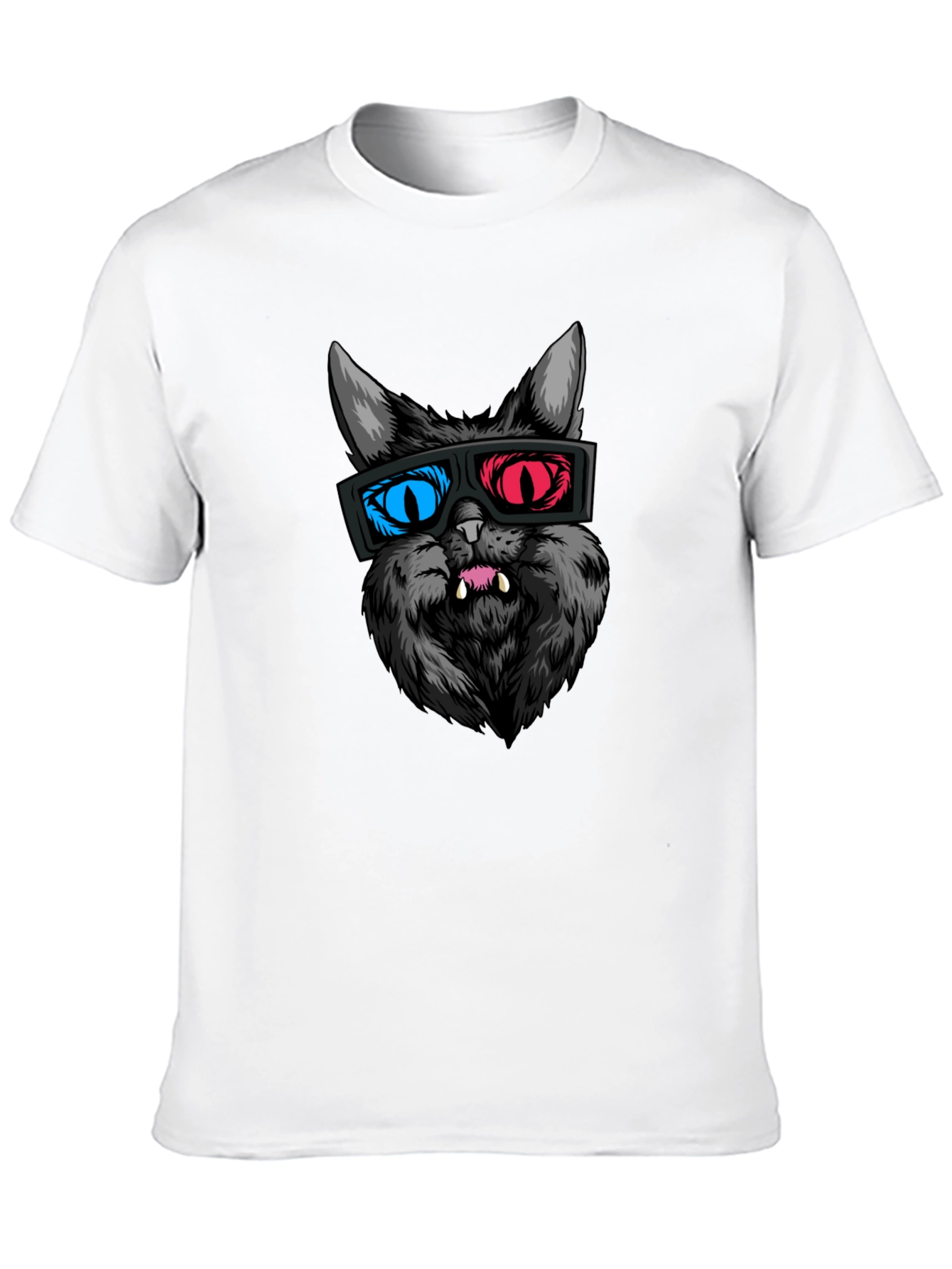 Black 3D Cat Graphic Tee - Stylish Black T-Shirt view 10