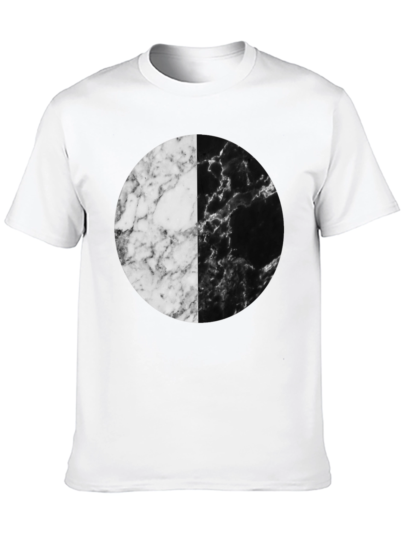 Black Yin Yang Marble Circle Black T-Shirt view 10