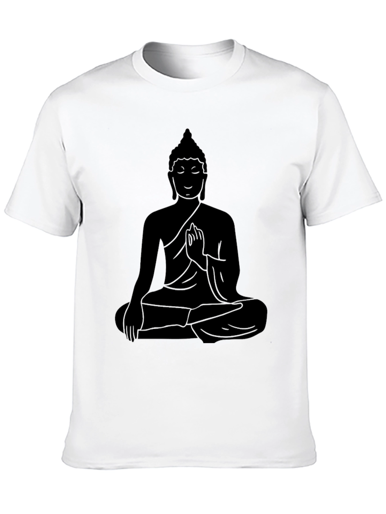 Black Buddha Silhouette Graphic T-Shirt - Relaxed Fit view 10