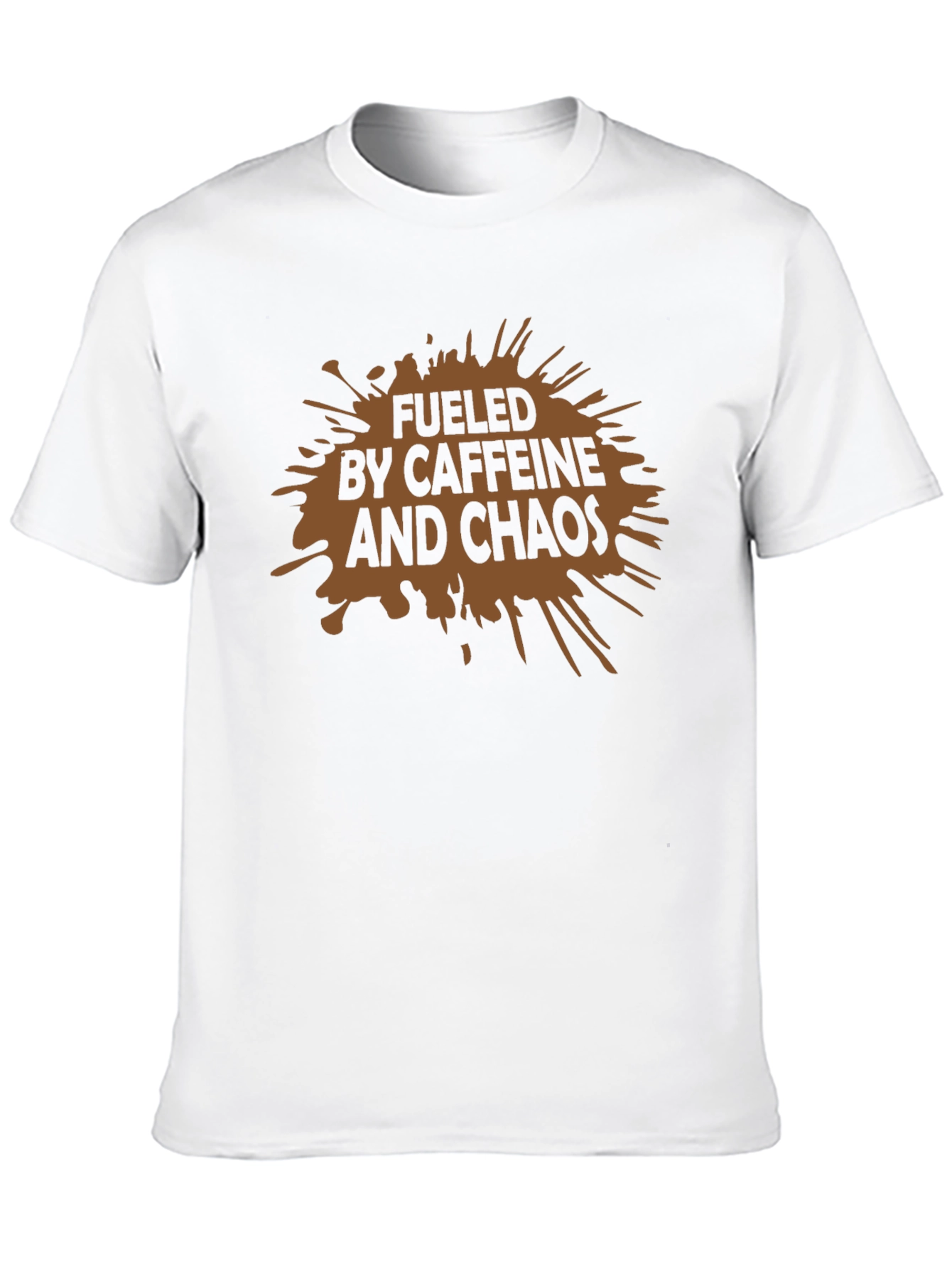 Black Fueled By Caffeine and Chaos T-Shirt - Black view 10