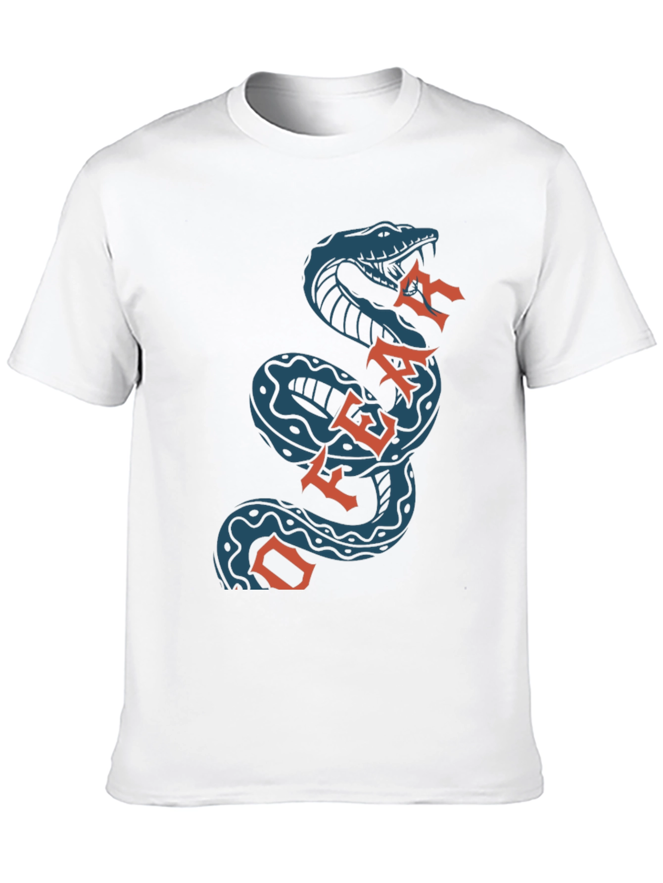 Black Off Fear Snake T-Shirt - Black Cotton Graphic Tee view 10