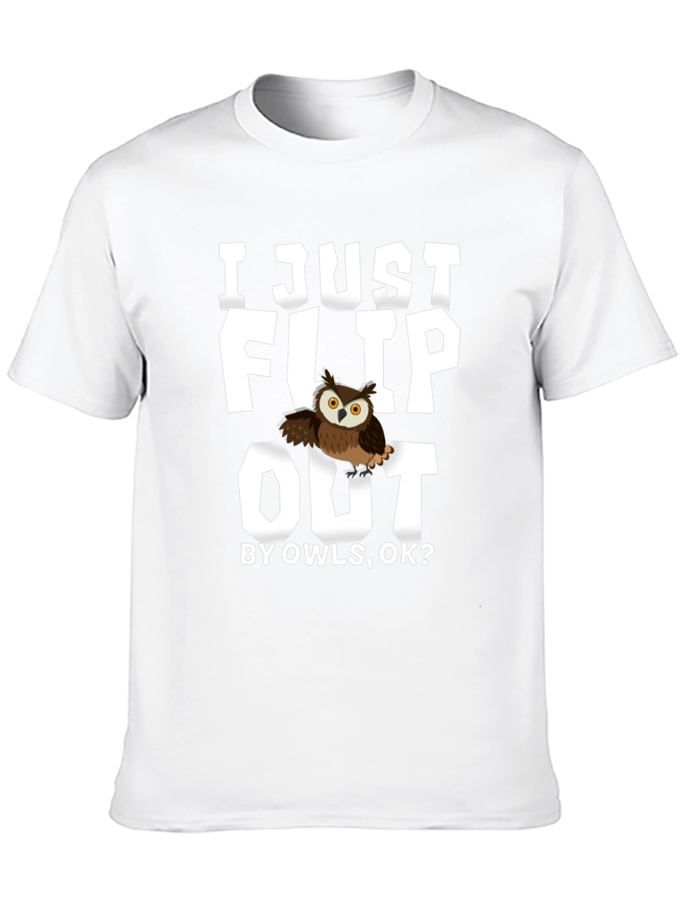 Black I Just Flip Out By Owls T-Shirt view 10