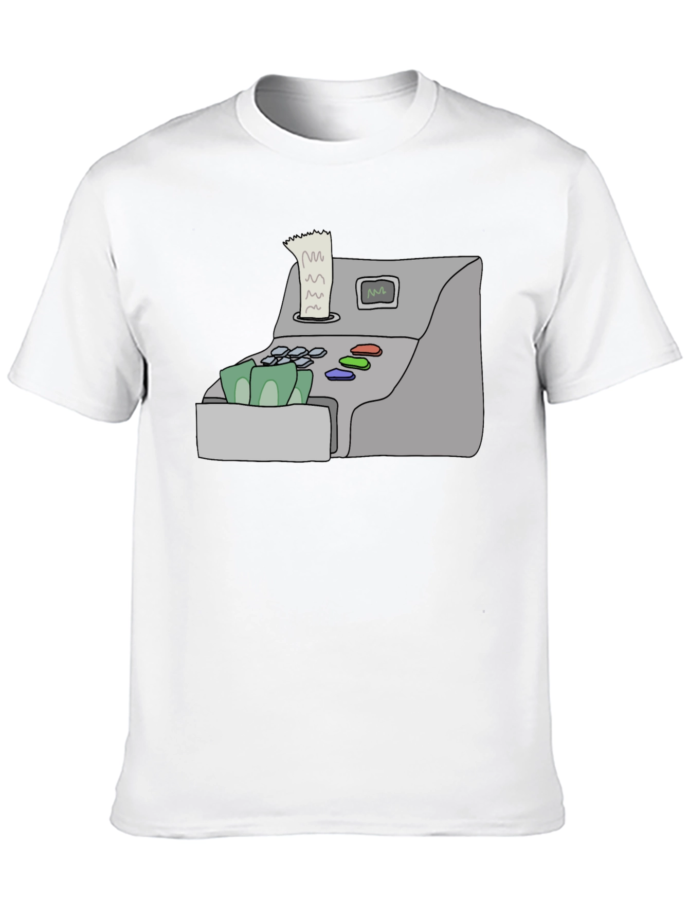 Black Cash Register Graphic Tee - Black Cotton Shirt view 10