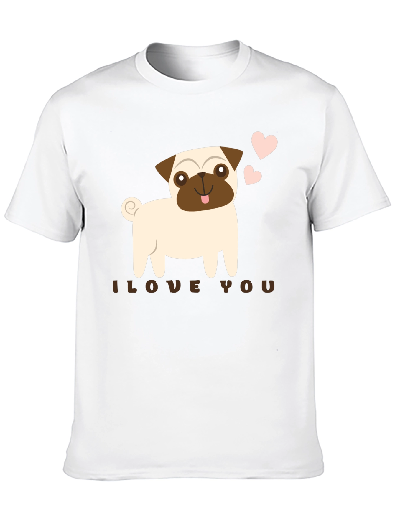 Black I Love You Pug Graphic Tee - Black view 10