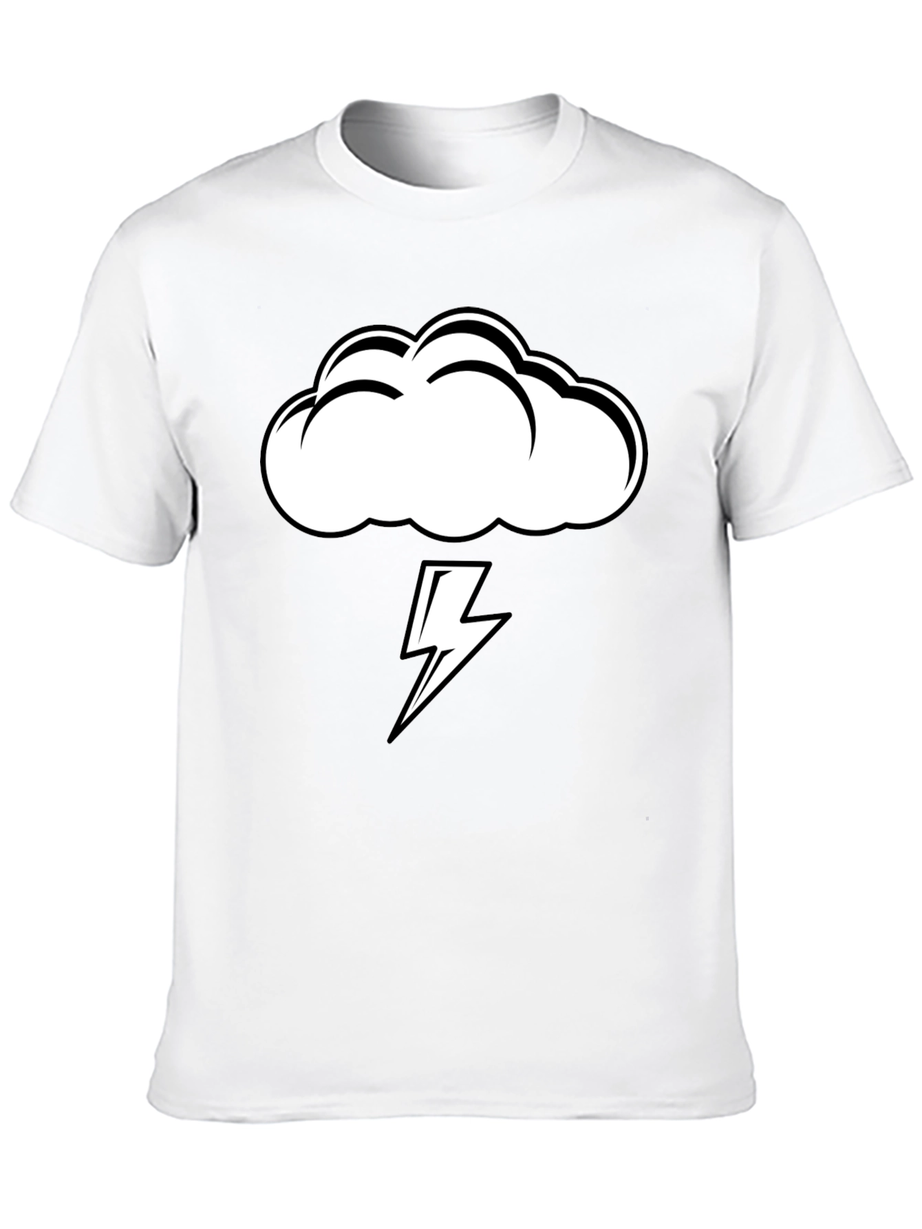 Black Storm Cloud Lightning Graphic Tee - Black view 10