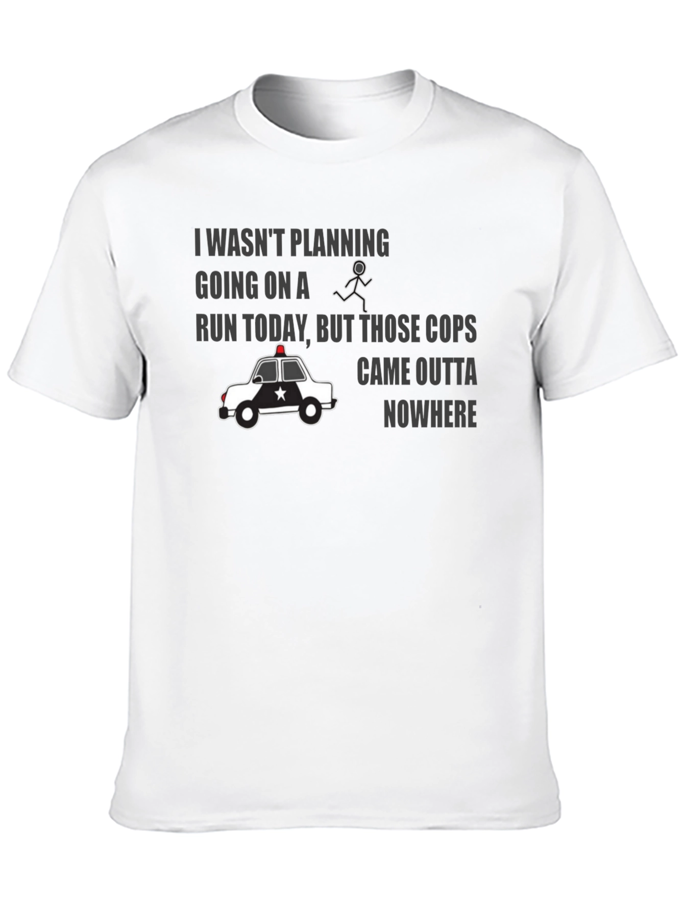 Black Funny Police Chase Graphic T-Shirt view 10
