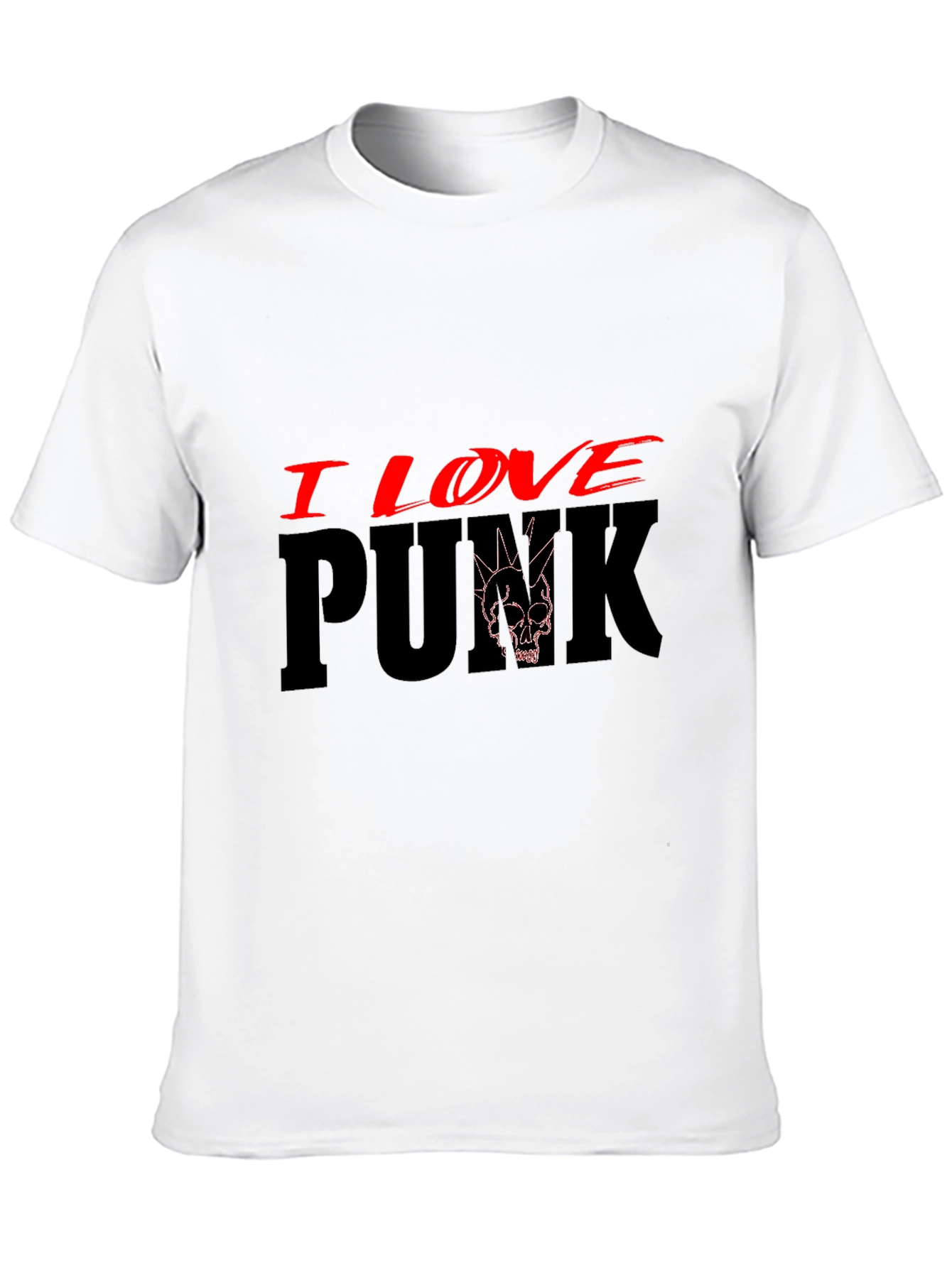 Black I Love Punk Graphic Tee - Black Cotton Blend view 10