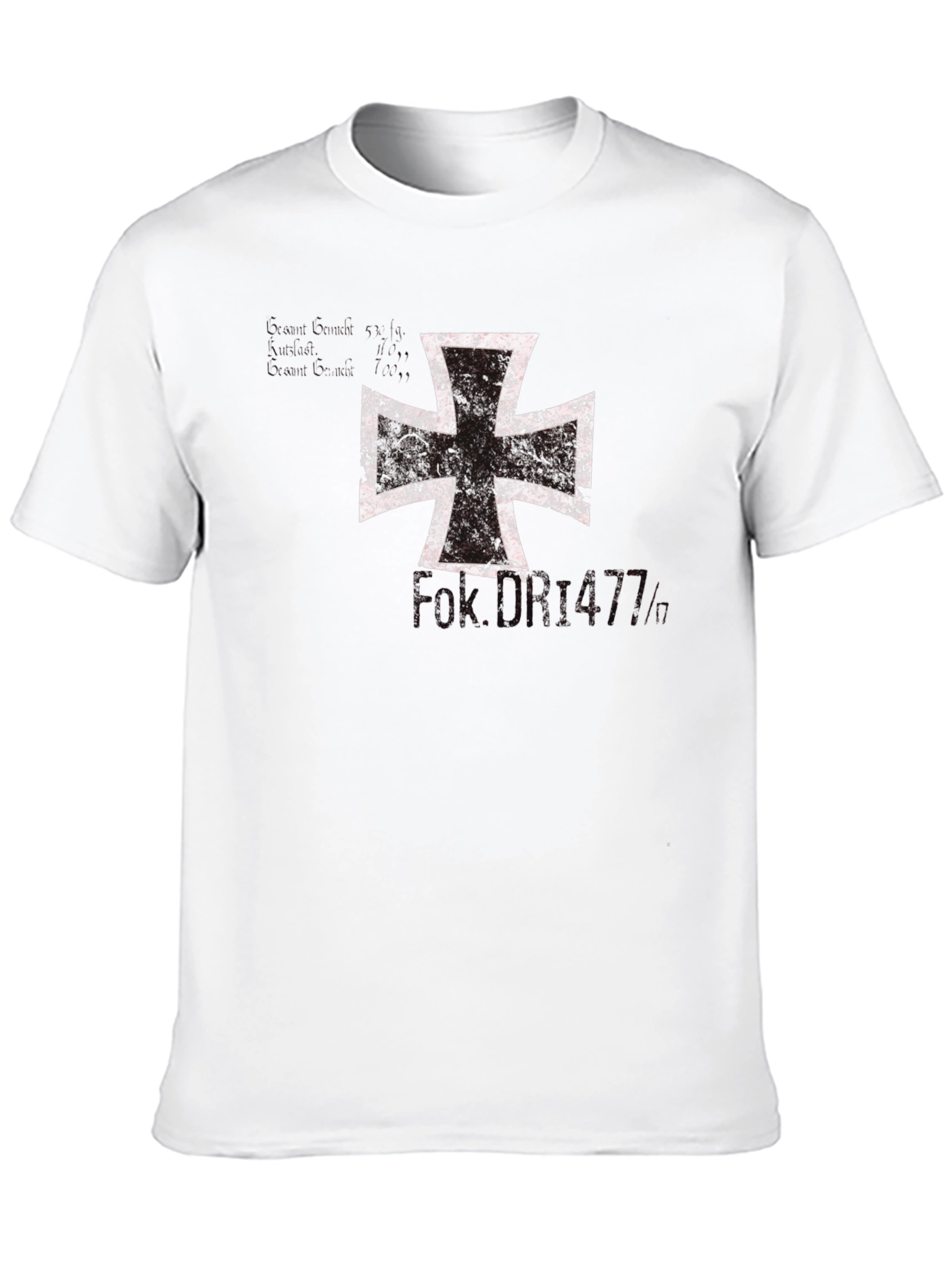 Black Vintage Iron Cross Graphic T-Shirt view 10