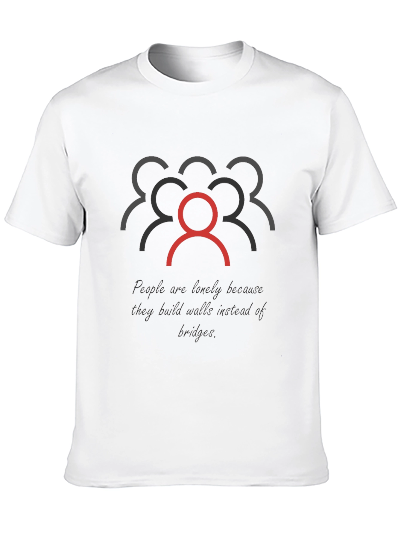 Black Unique Graphic Tee: Build Bridges, Not Walls view 10