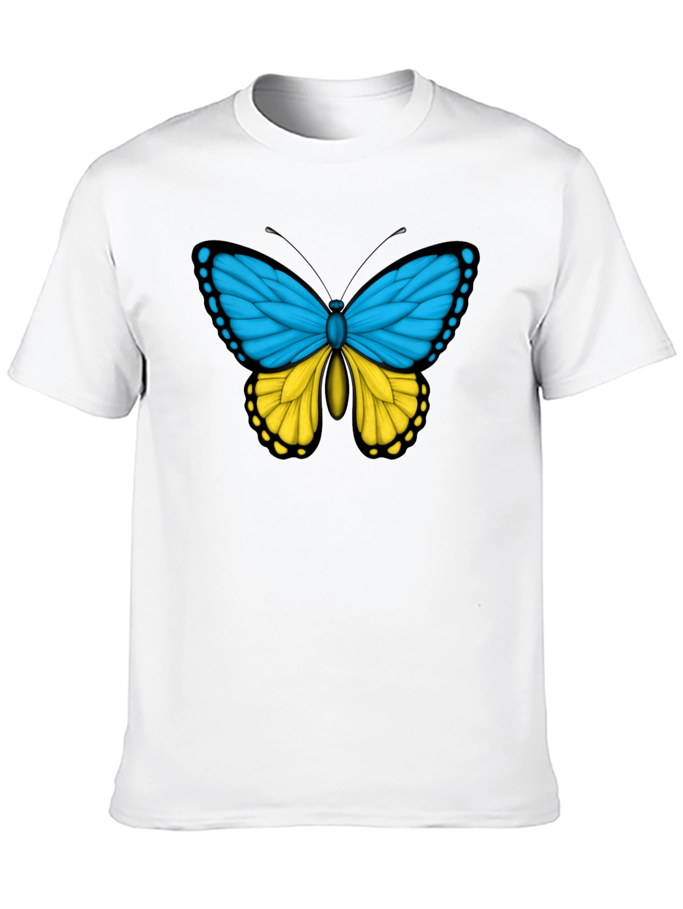 Black Butterfly Ukraine Flag T-Shirt view 10