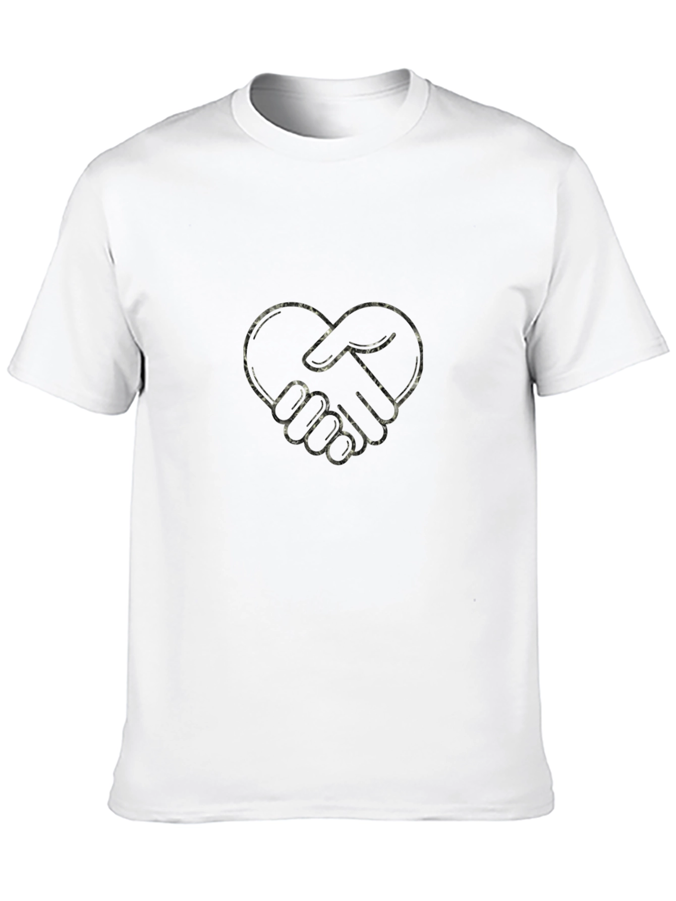 Black Heart Handshake Graphic Tee - Black Casual T-Shirt view 10