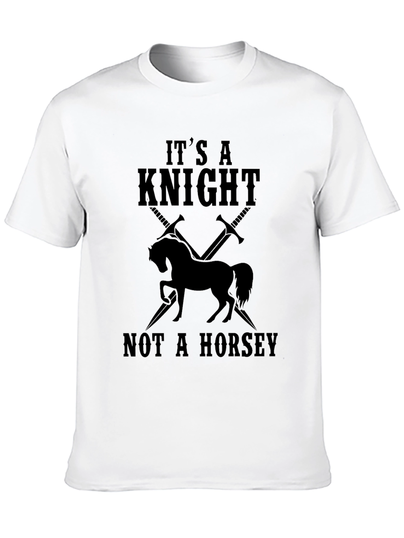 Black It's a Knight, Not a Horsey Black T-Shirt view 10