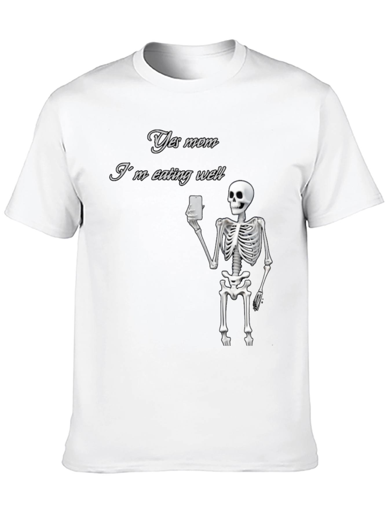 Black Yes Mom Skeleton Graphic Tee - Funny Humor T-Shirt view 10