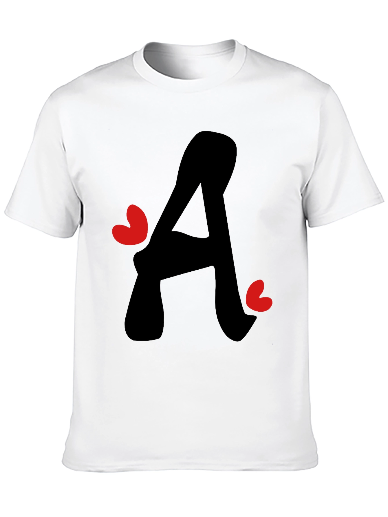 Black Letter A Heart Graphic Tee - Black T-Shirt view 10