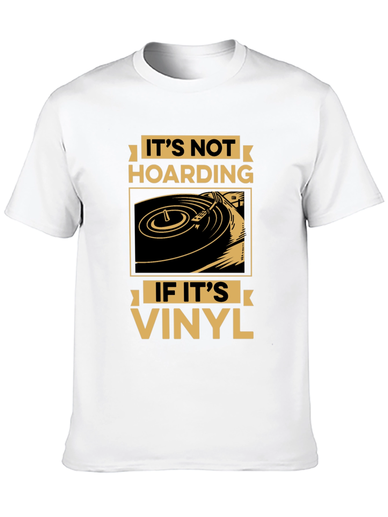 Black It's Not Hoarding If It's Vinyl Record T-Shirt view 10