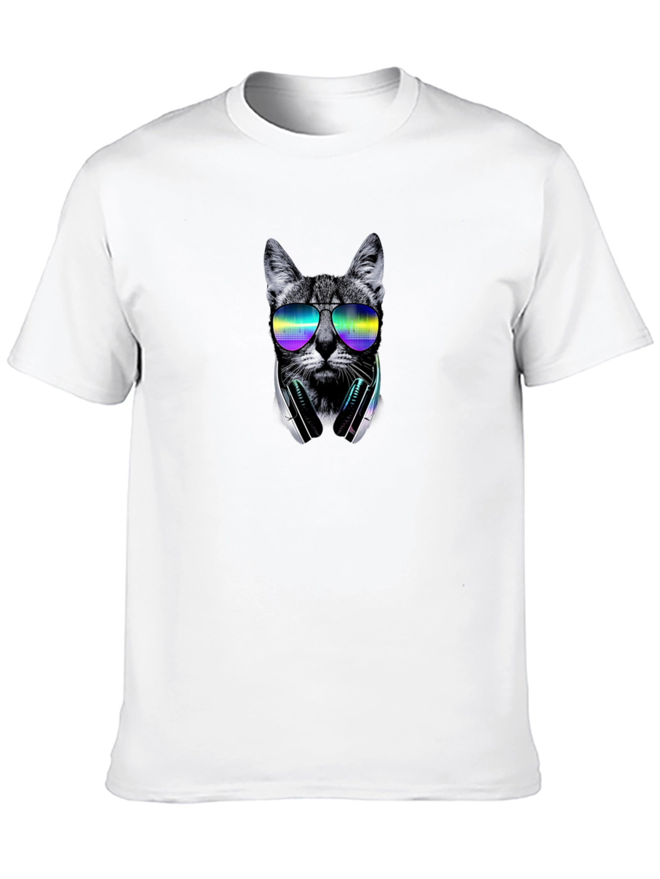 Black Cool Cat DJ T-Shirt - Black view 10