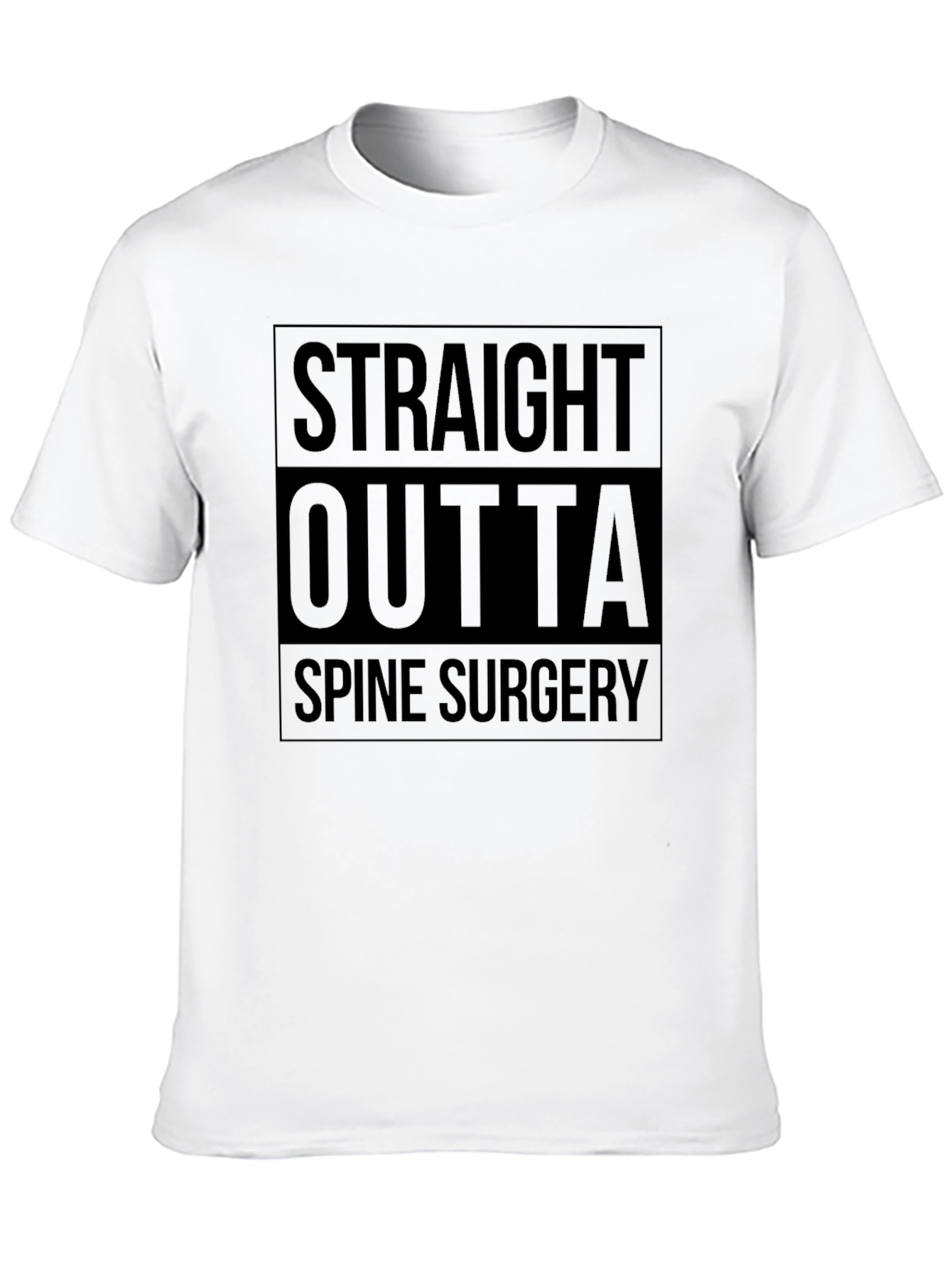 Black Straight Outta Spine Surgery T-Shirt view 10