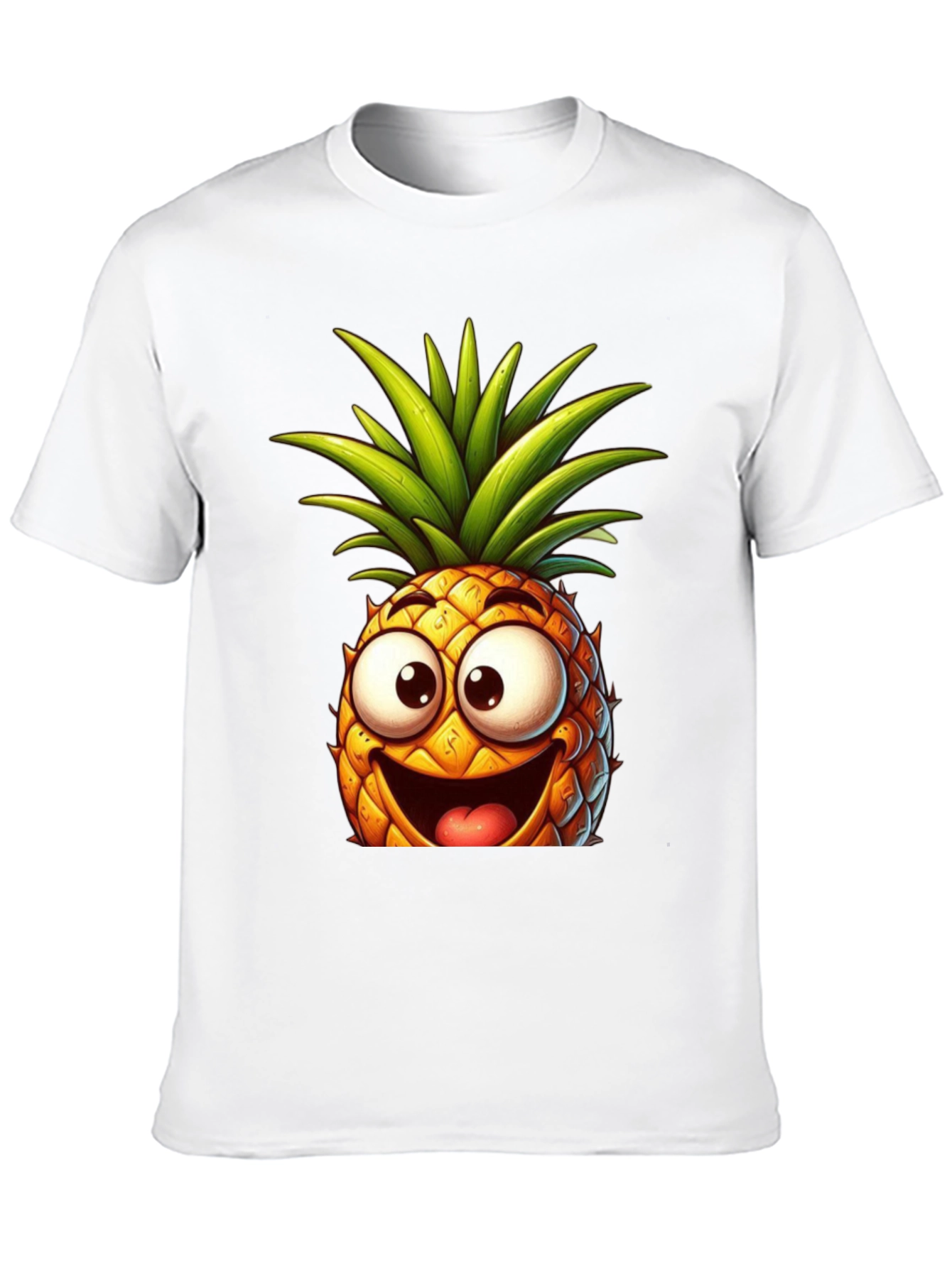 Black Funny Pineapple Graphic Tee - Black Cotton T-Shirt view 10
