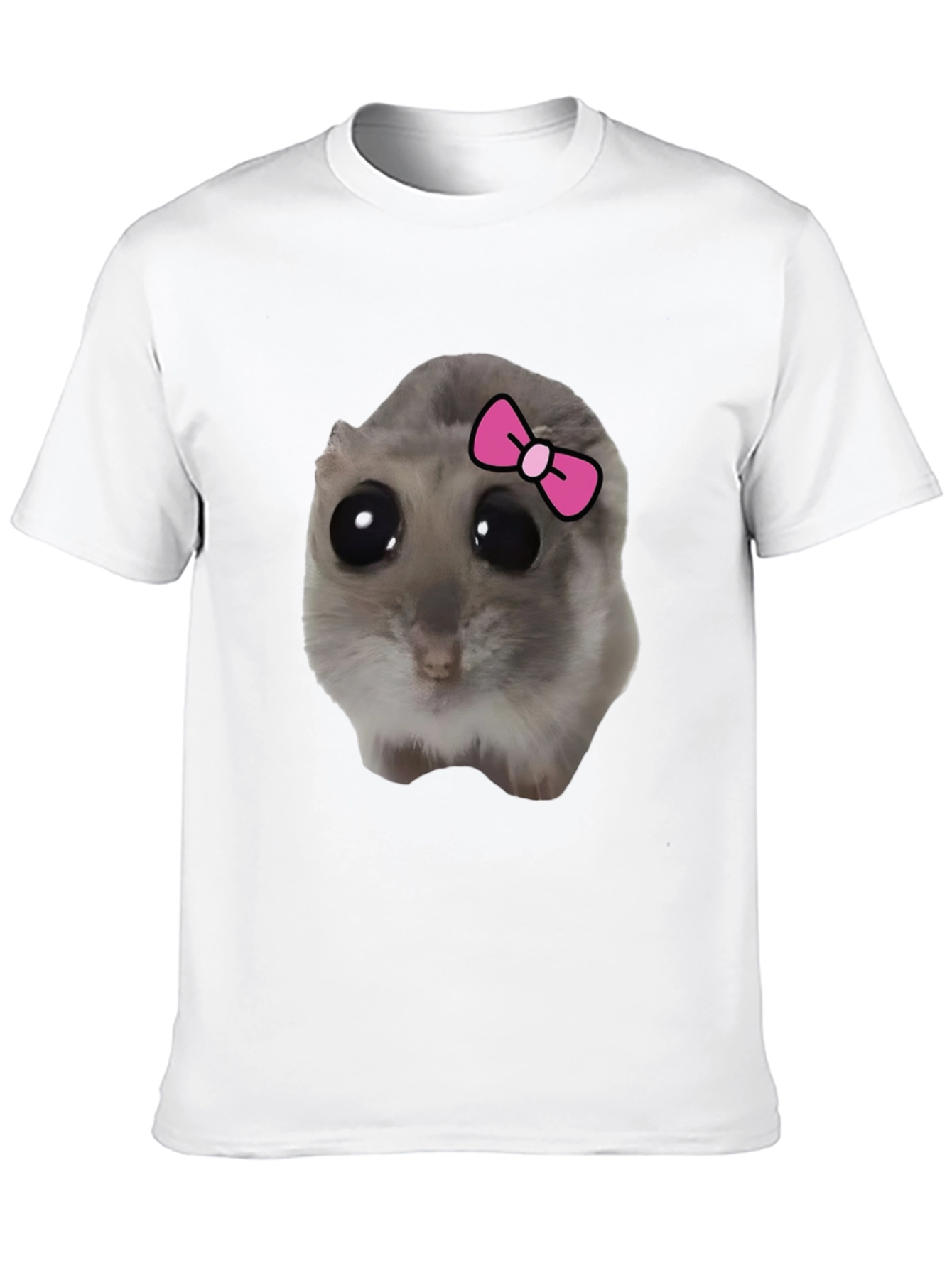 Black Funny Hamster Bow T-Shirt - Cute Pet Tee view 10
