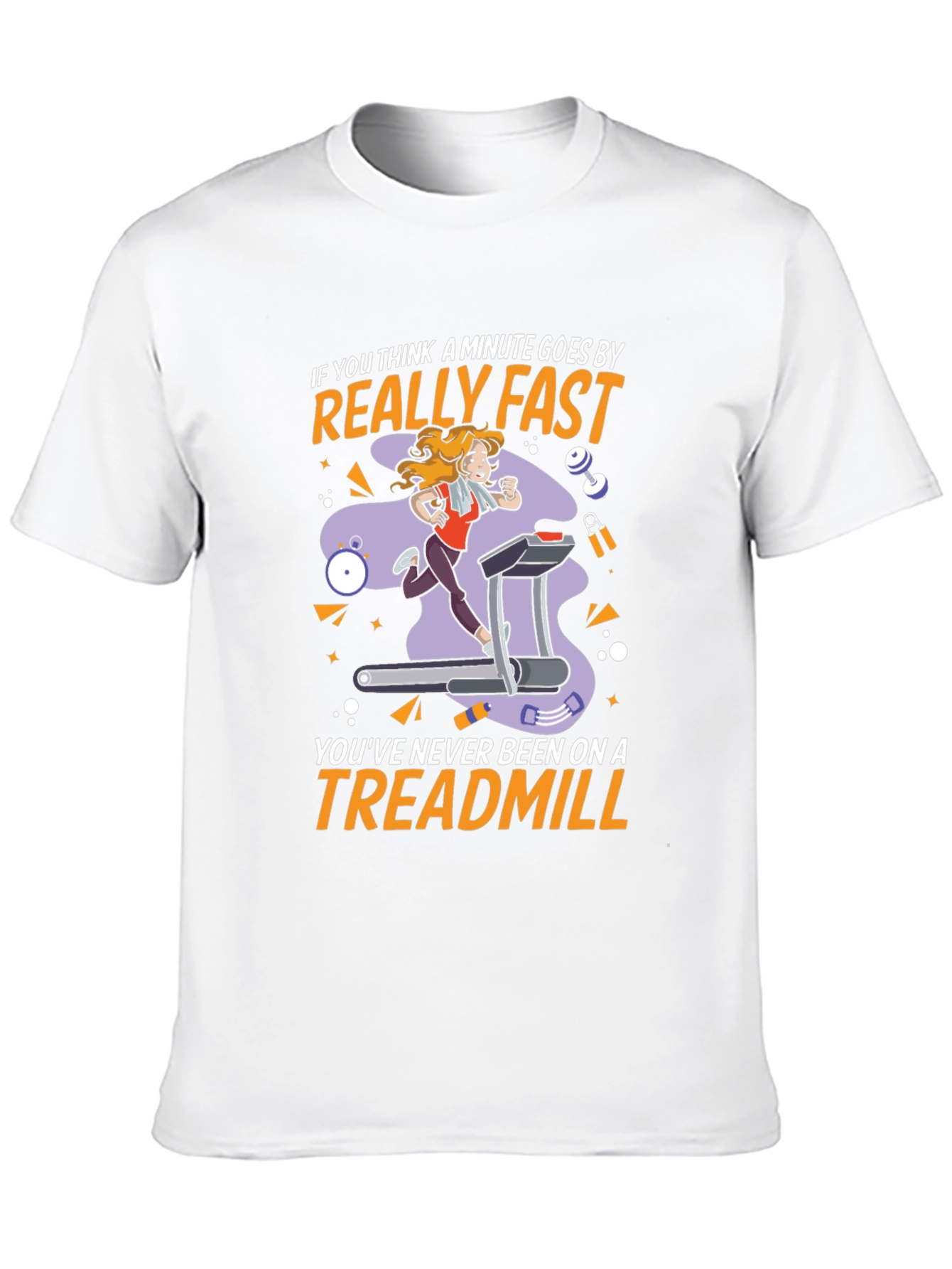 Black Funny Treadmill Workout T-Shirt - Time Flies view 10