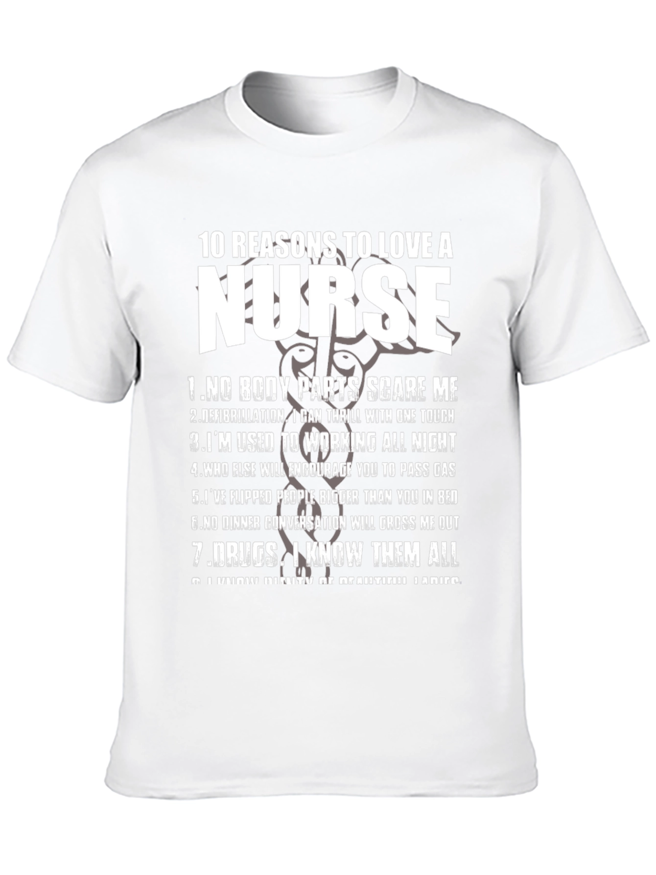 Black Funny Nurse T-Shirt: 10 Reasons to Love a Nurse view 10