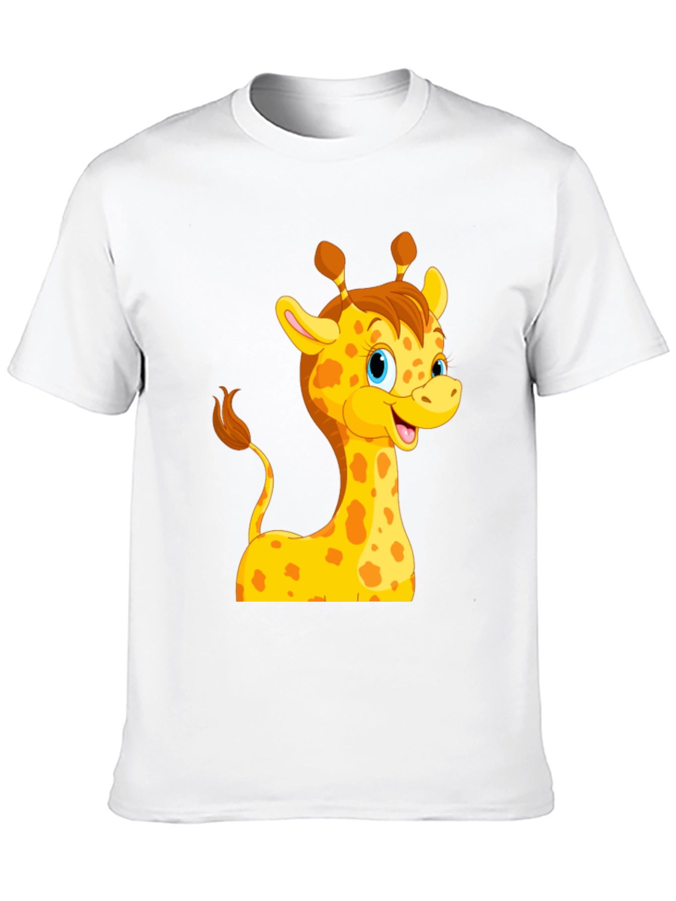 Black Cute Giraffe Cartoon Black T-Shirt view 10