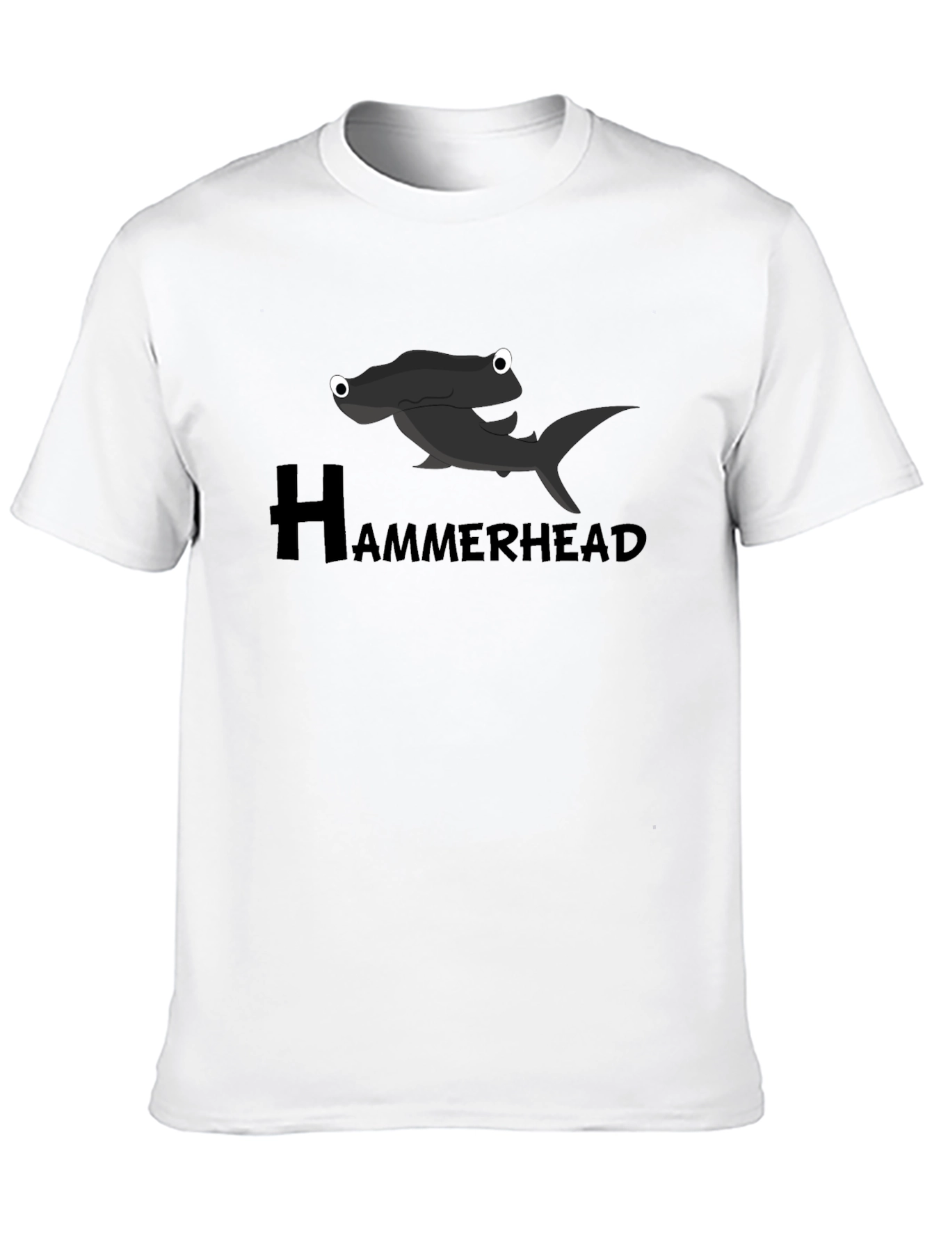 Black Hammerhead Shark Graphic Tee - Black Cotton T-Shirt view 10