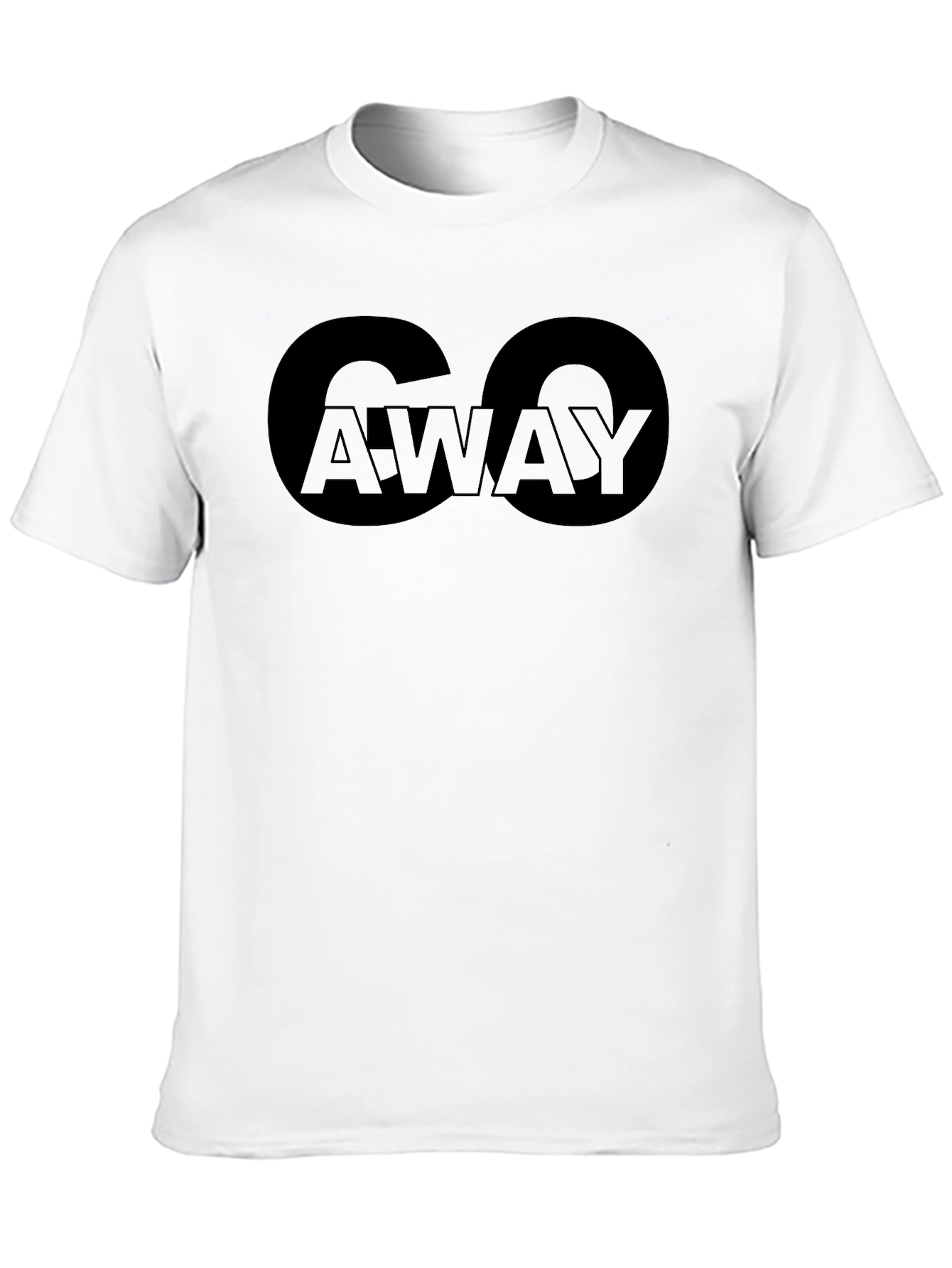Black Go Away Graphic T-Shirt - Black Crew Neck Tee view 10
