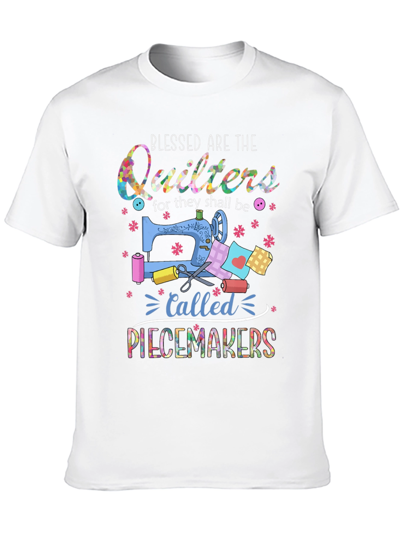 Black Blessed Quilters Piecemakers T-Shirt - Sewing Gift view 10