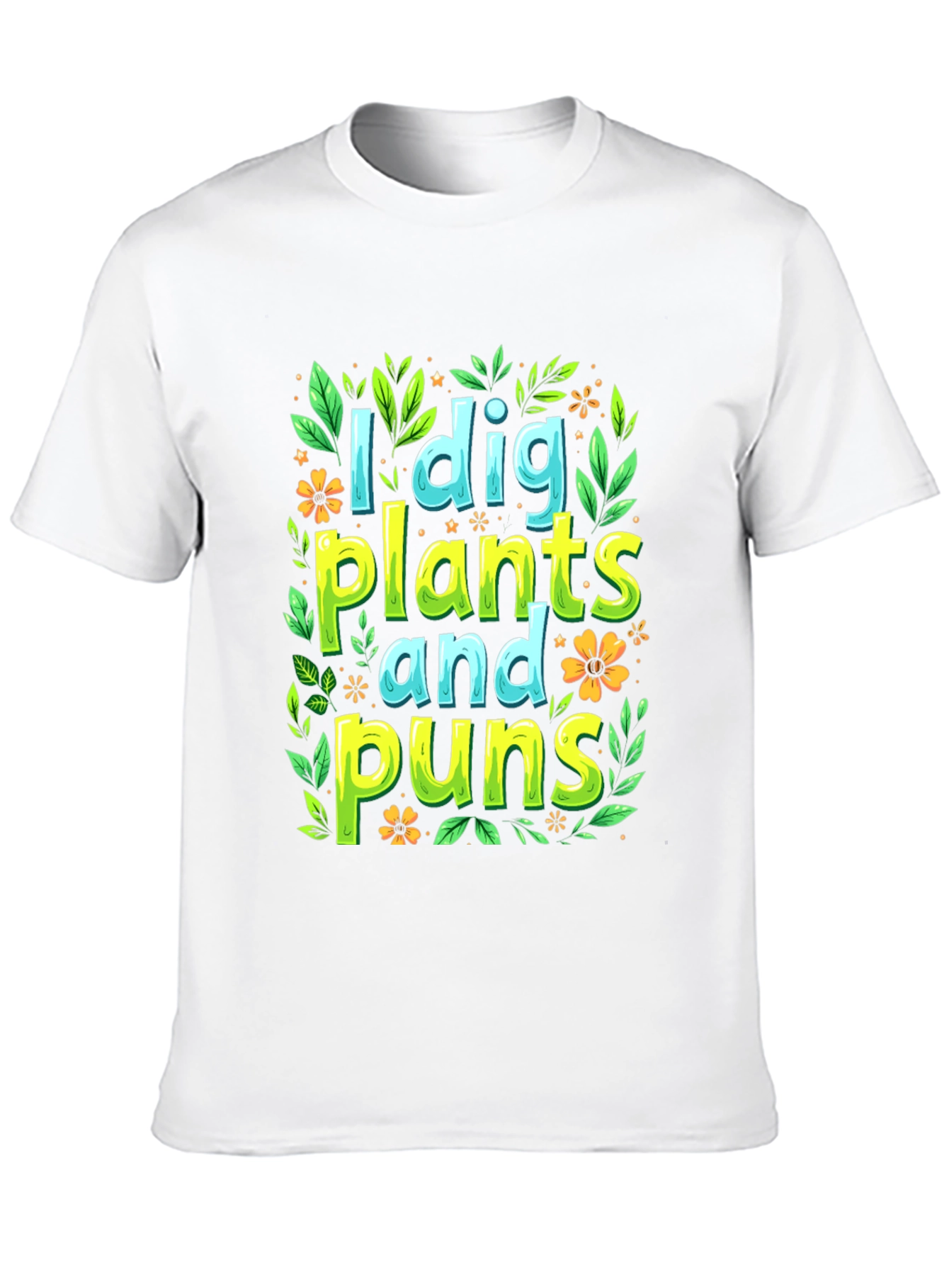 Black I Dig Plants and Puns Graphic T-Shirt view 10