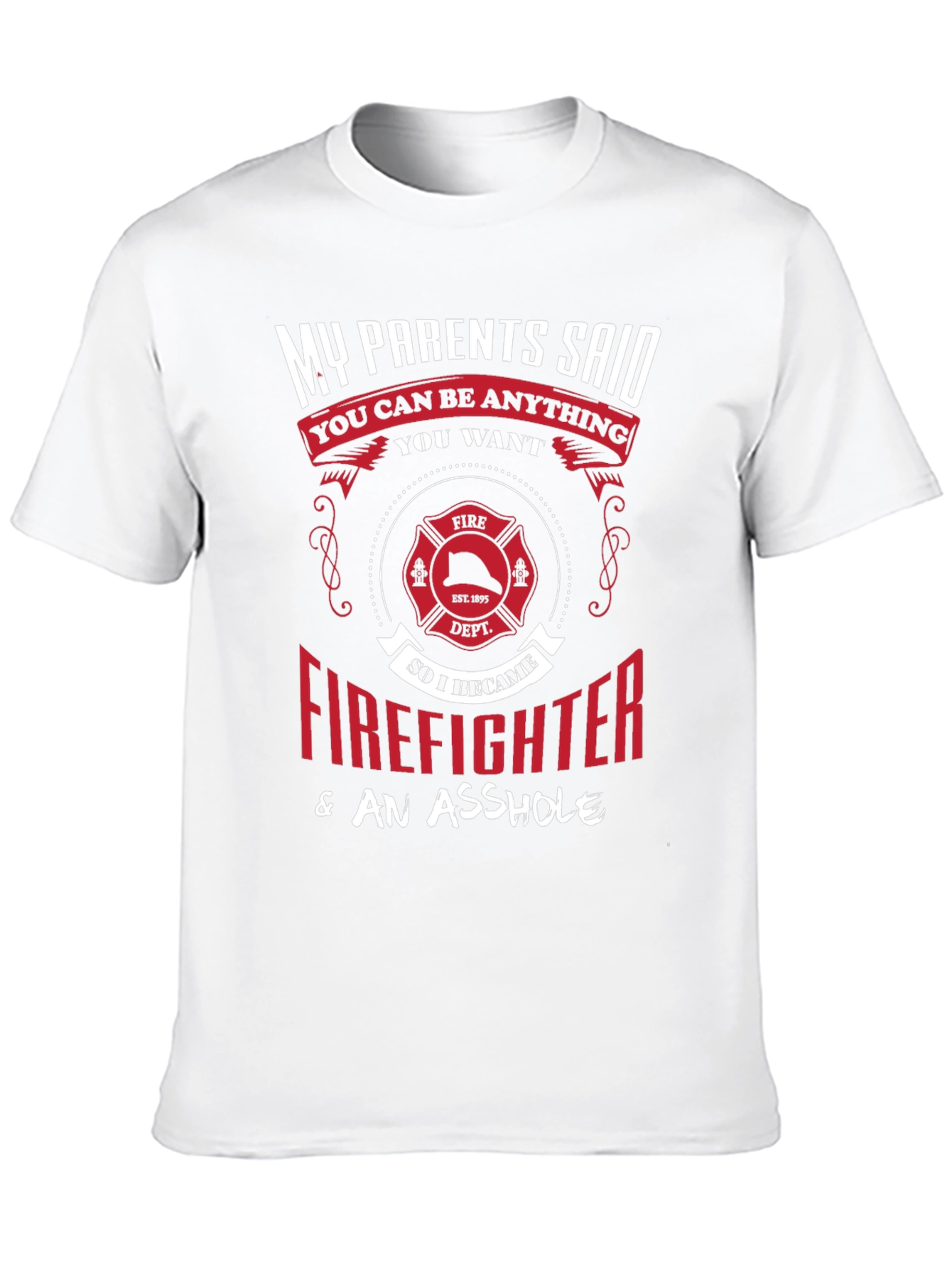 Black Firefighter & An Asshole T-Shirt view 10