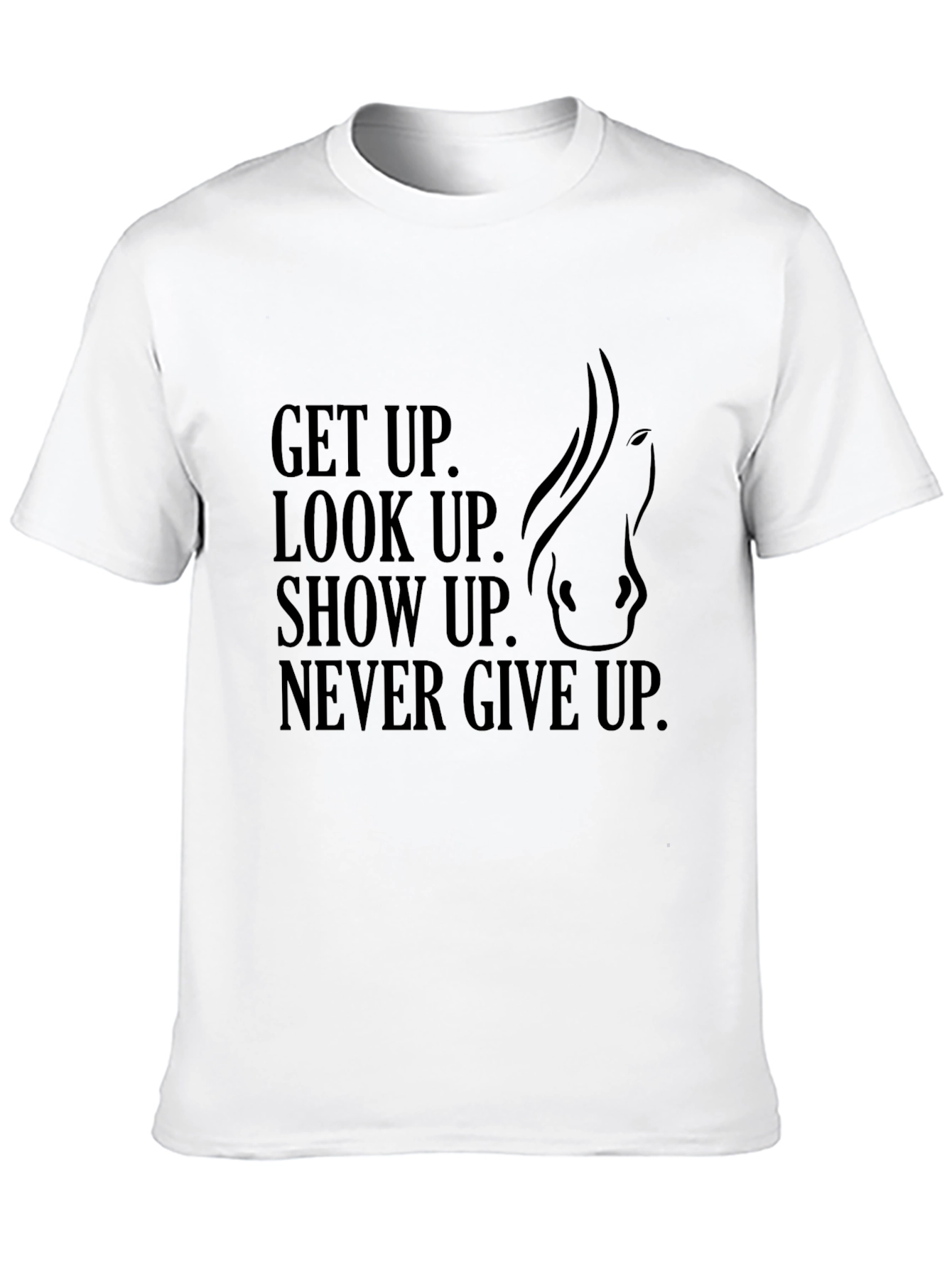 Black Horse Lover Motivation Black T-Shirt view 10