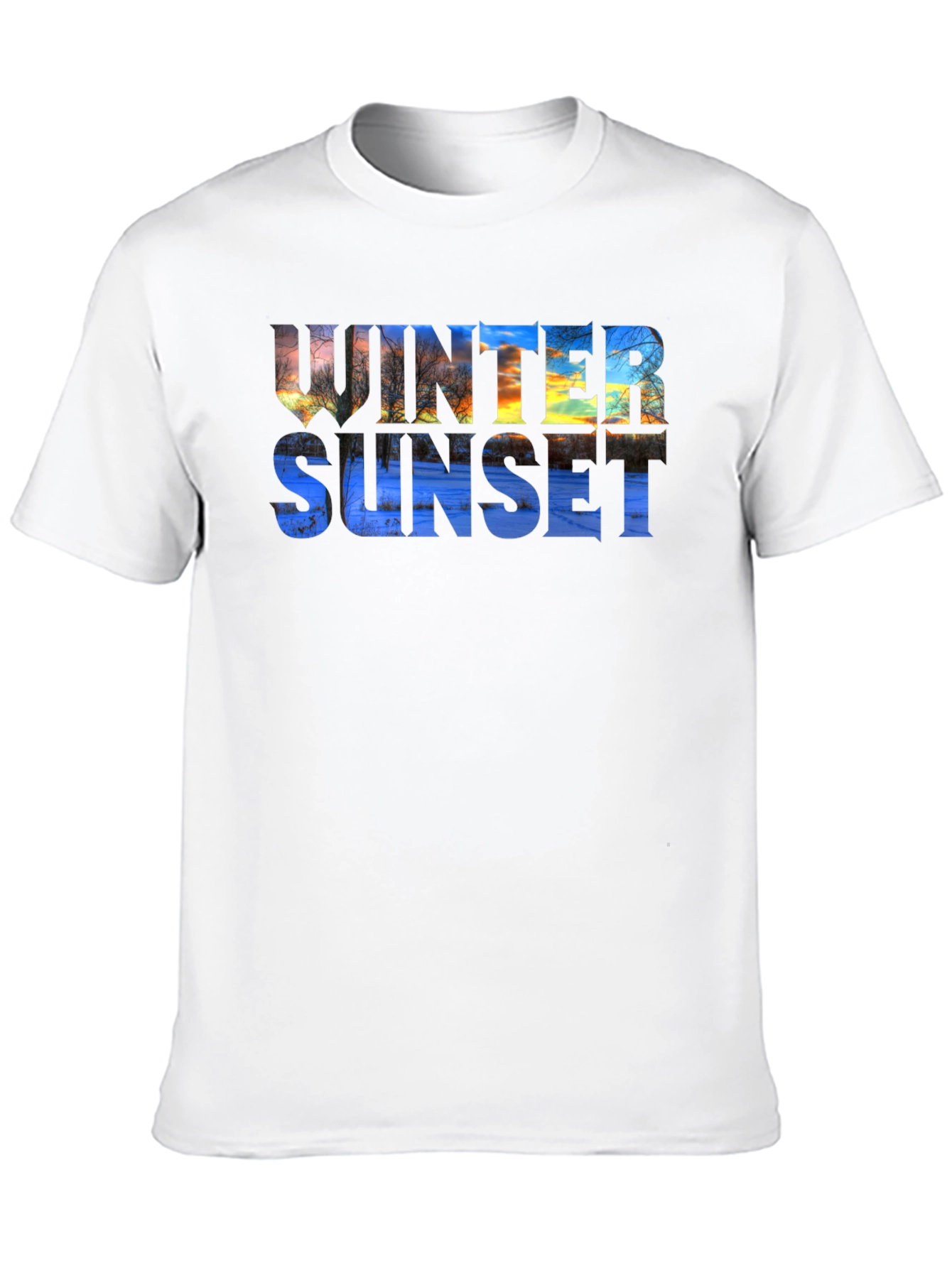 Black Winter Sunset Graphic T-Shirt - Stylish & Unique view 10