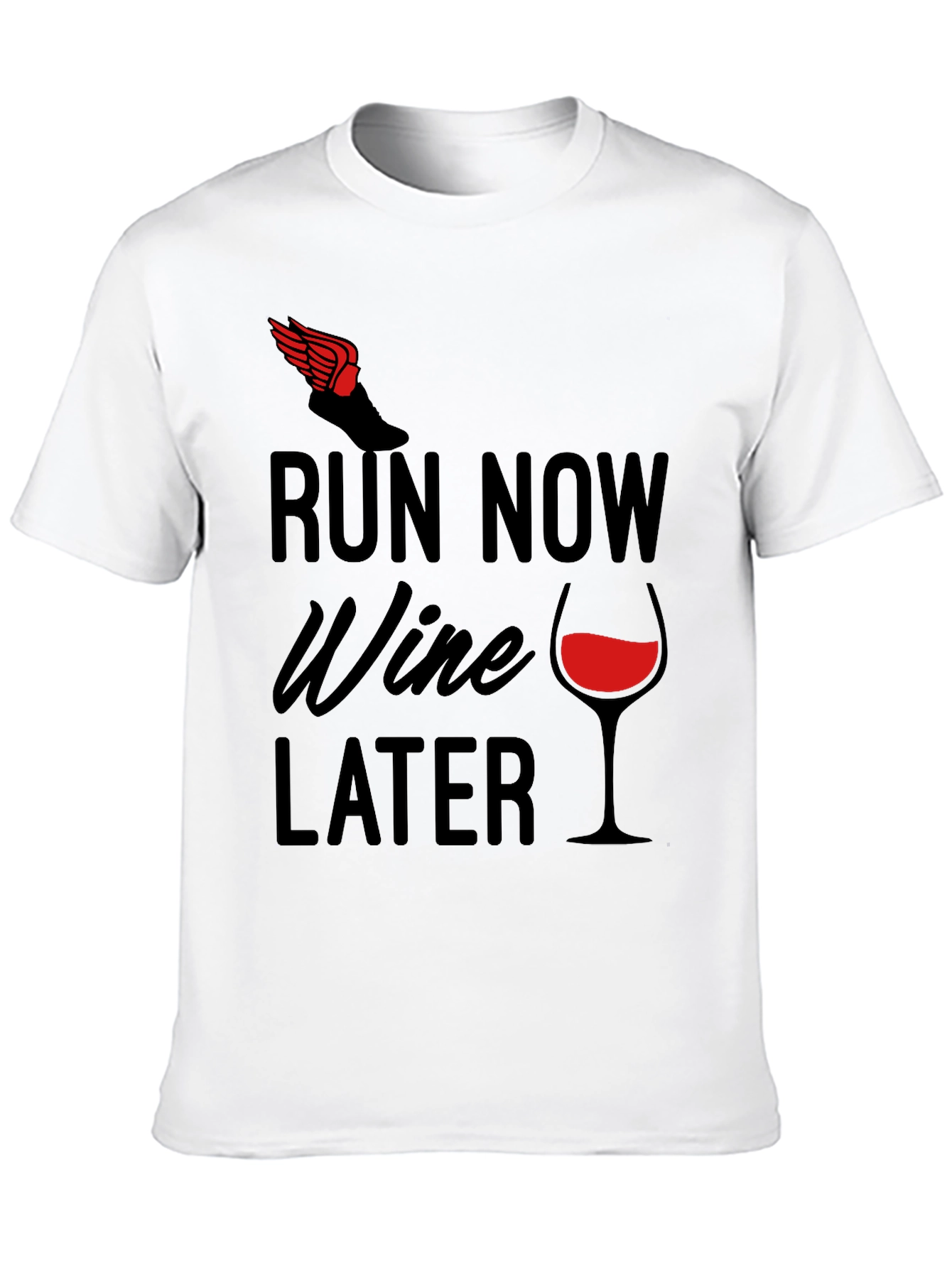 Black Run Now Wine Later Graphic Tee view 10