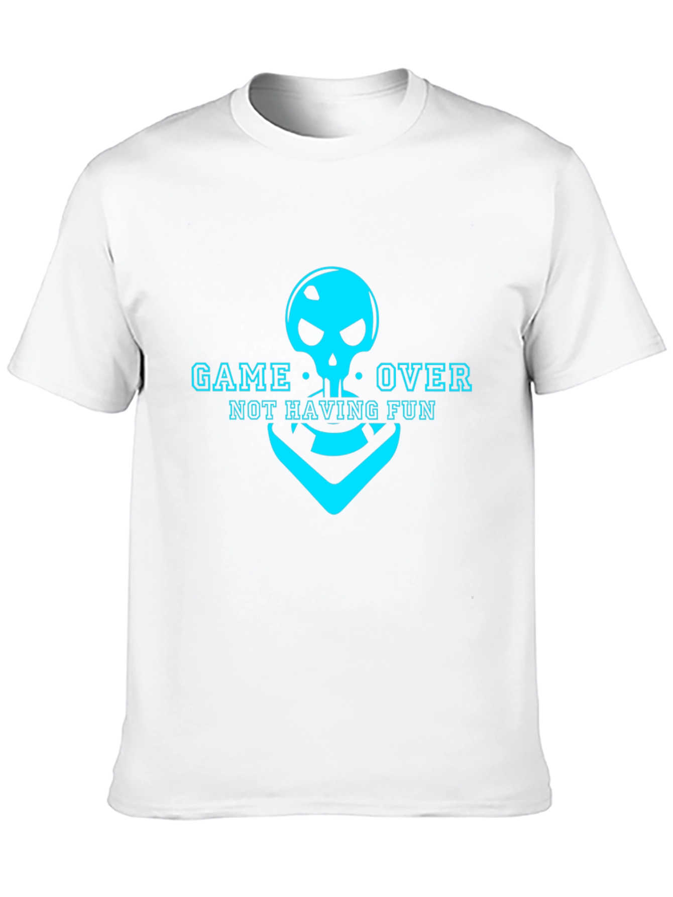 Black Game Over Skull T-Shirt - Not Having Fun Gamer Tee view 10