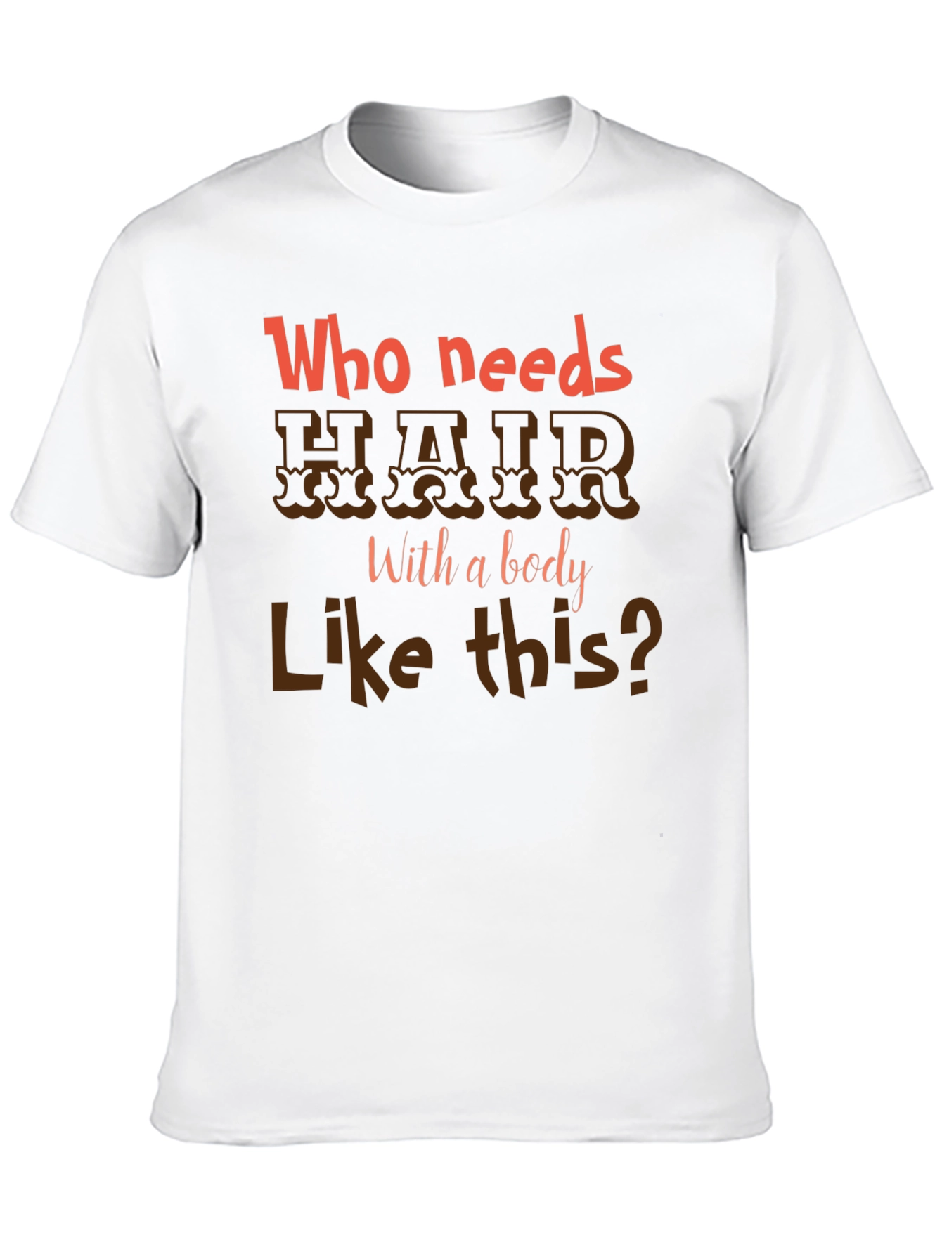 Black Who Needs Hair T-Shirt - Funny Baldness Humor view 10