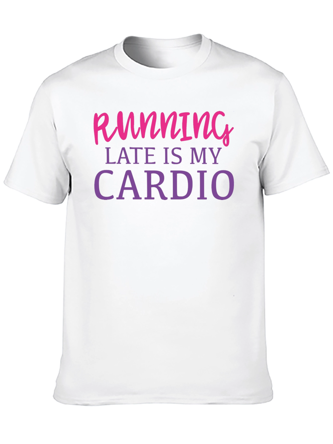 Black Running Late Is My Cardio Graphic Tee view 10