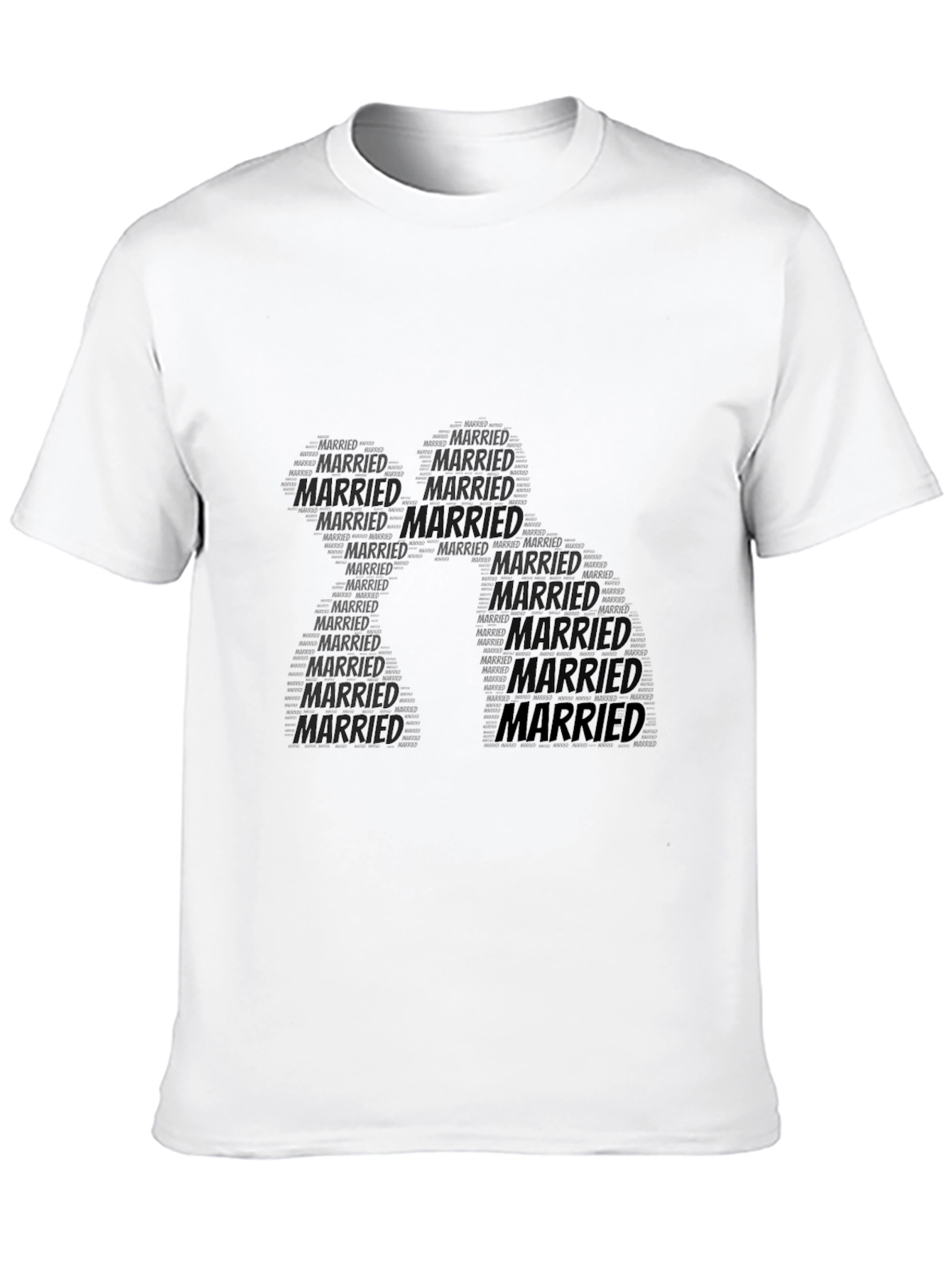 Black Married Text Design Black T-Shirt view 10
