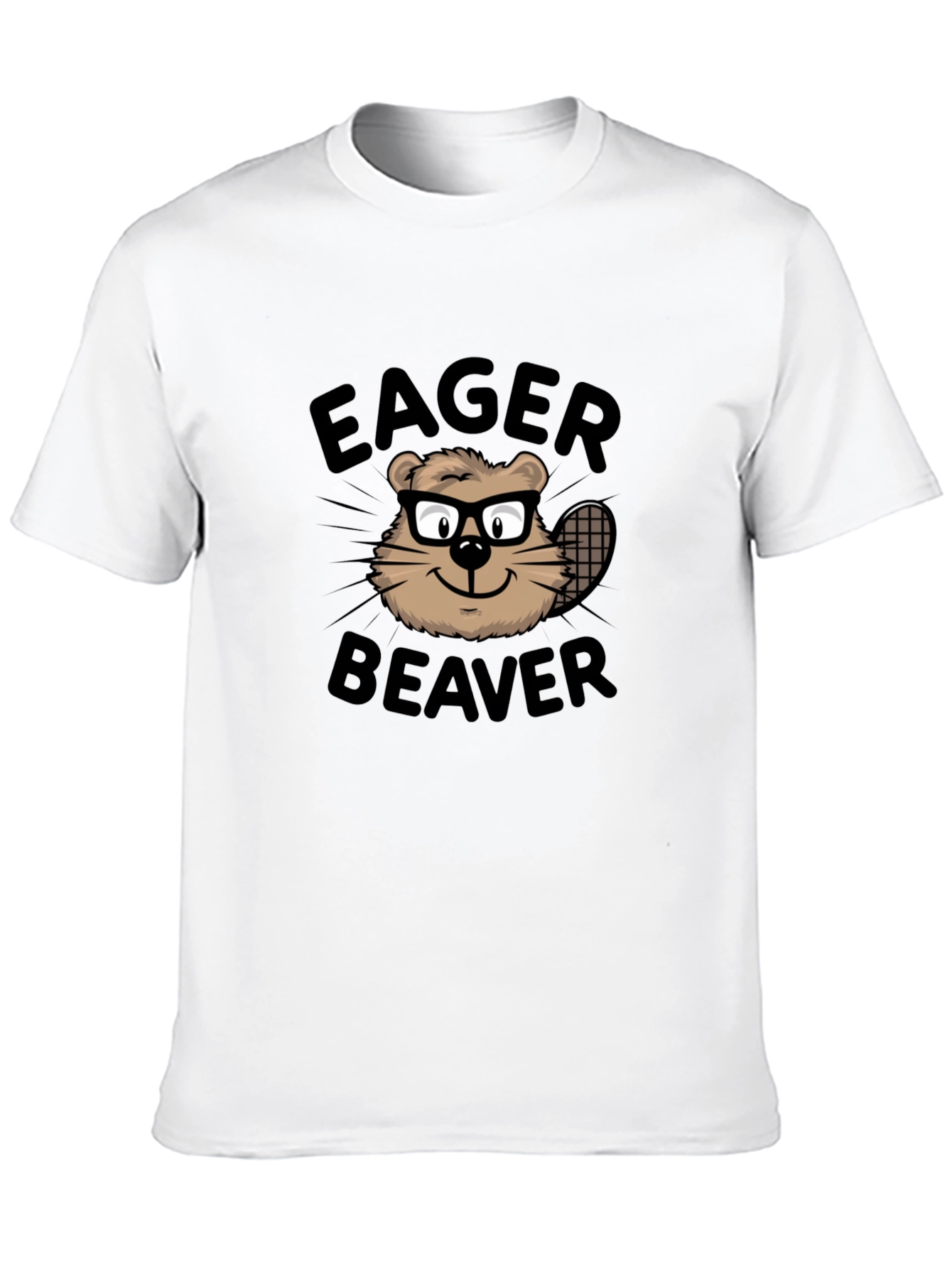 Black Eager Beaver Graphic T-Shirt - Funny Animal Tee view 10