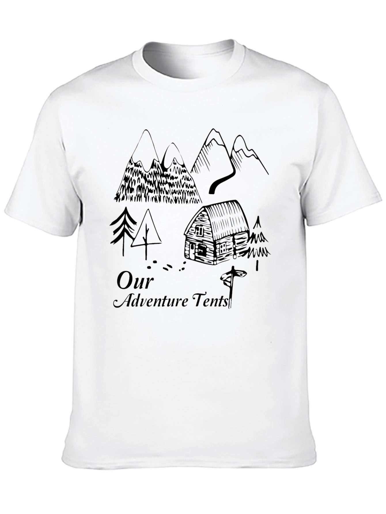 Black Adventure Tents Graphic T-Shirt view 10
