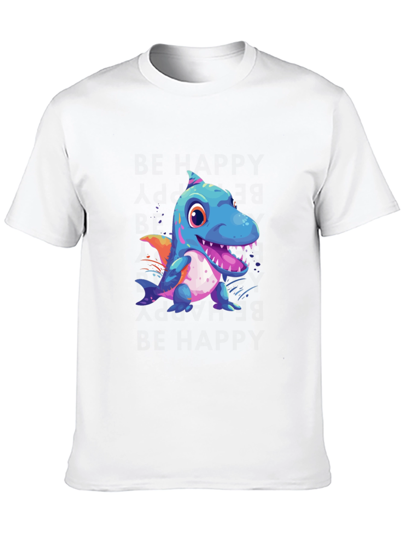 Black Cartoon Shark Graphic Black Tee view 10