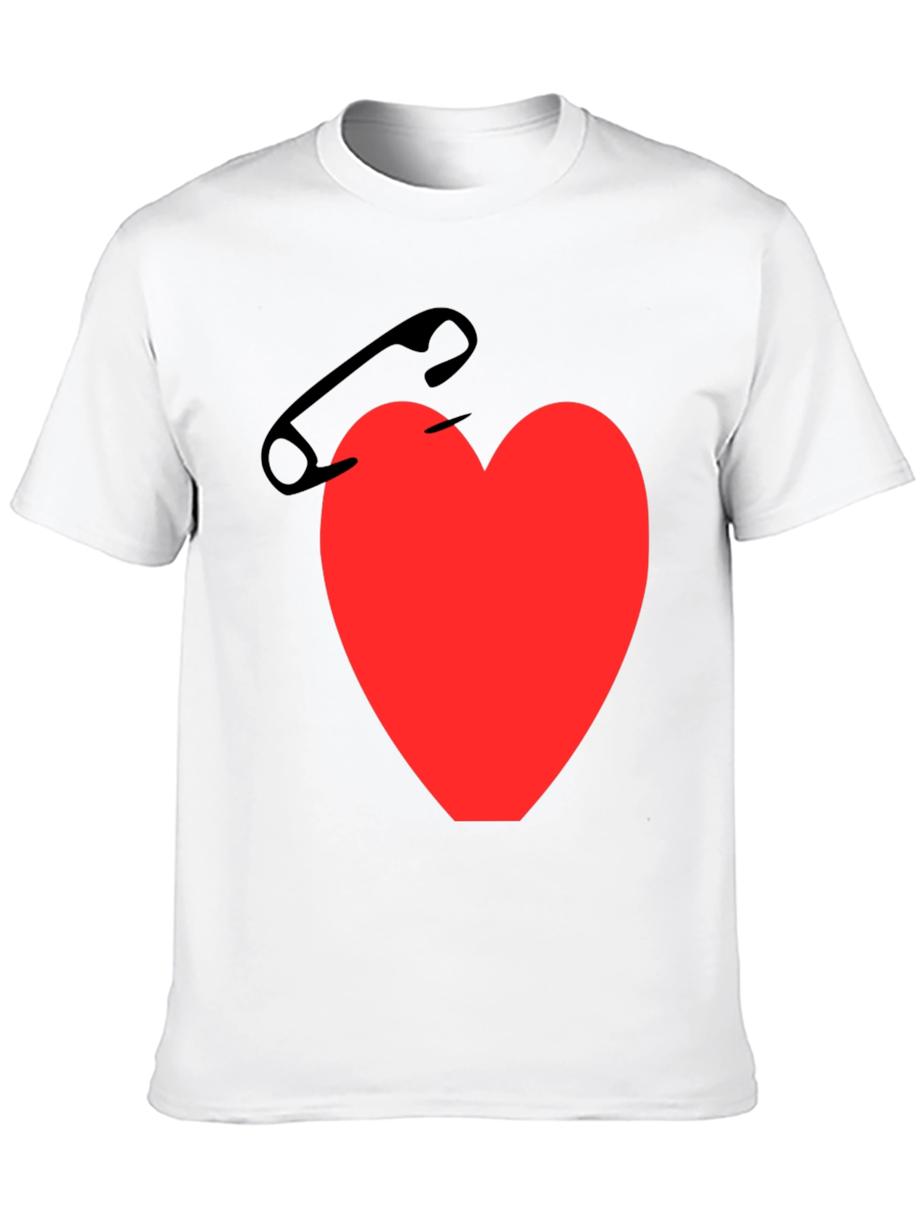 Black Heart & Safety Pin Graphic T-Shirt - Black view 10