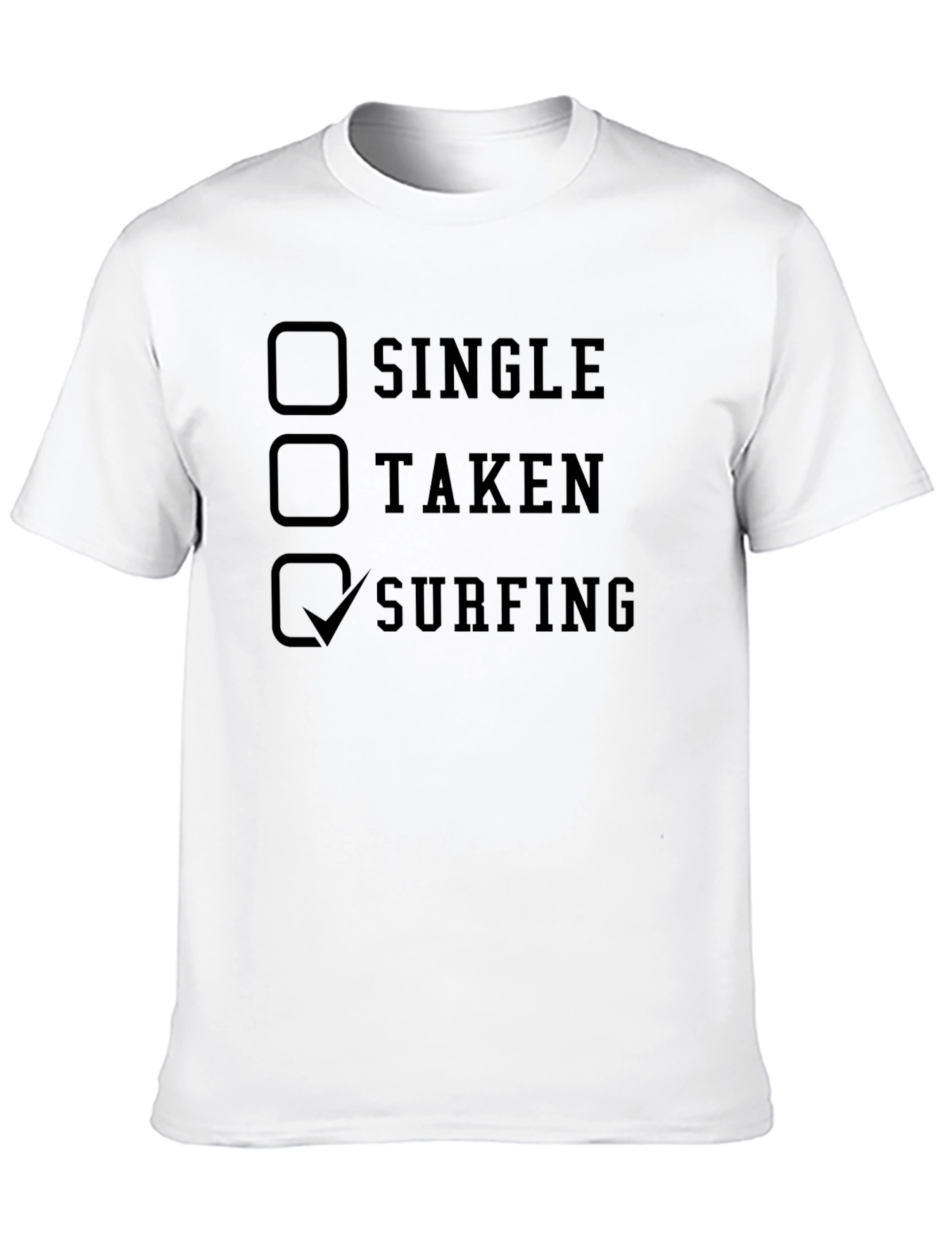 Black Surfing Checklist Men's Black T-Shirt view 10