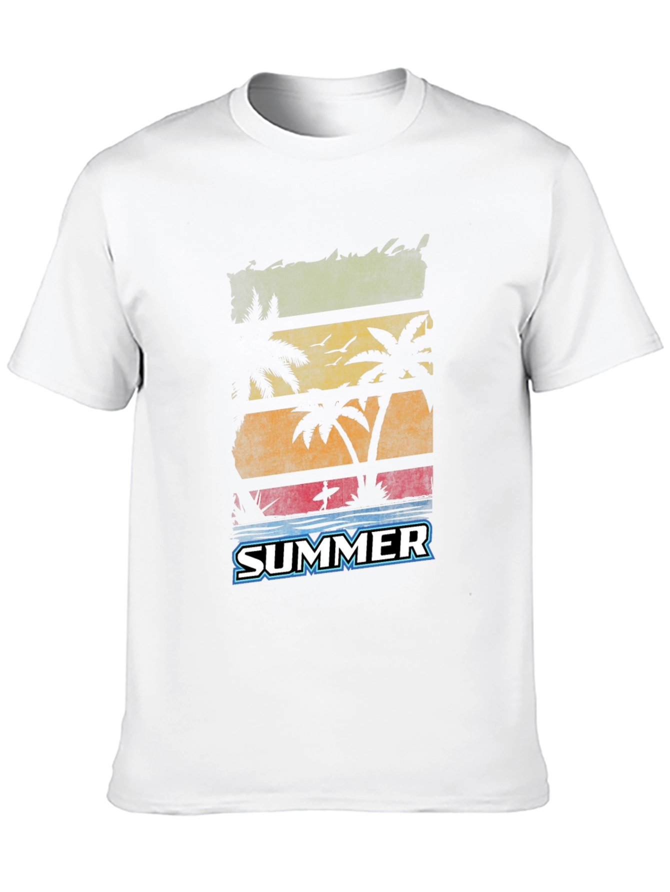Black Summer Palm Tree Graphic Black T-Shirt view 10