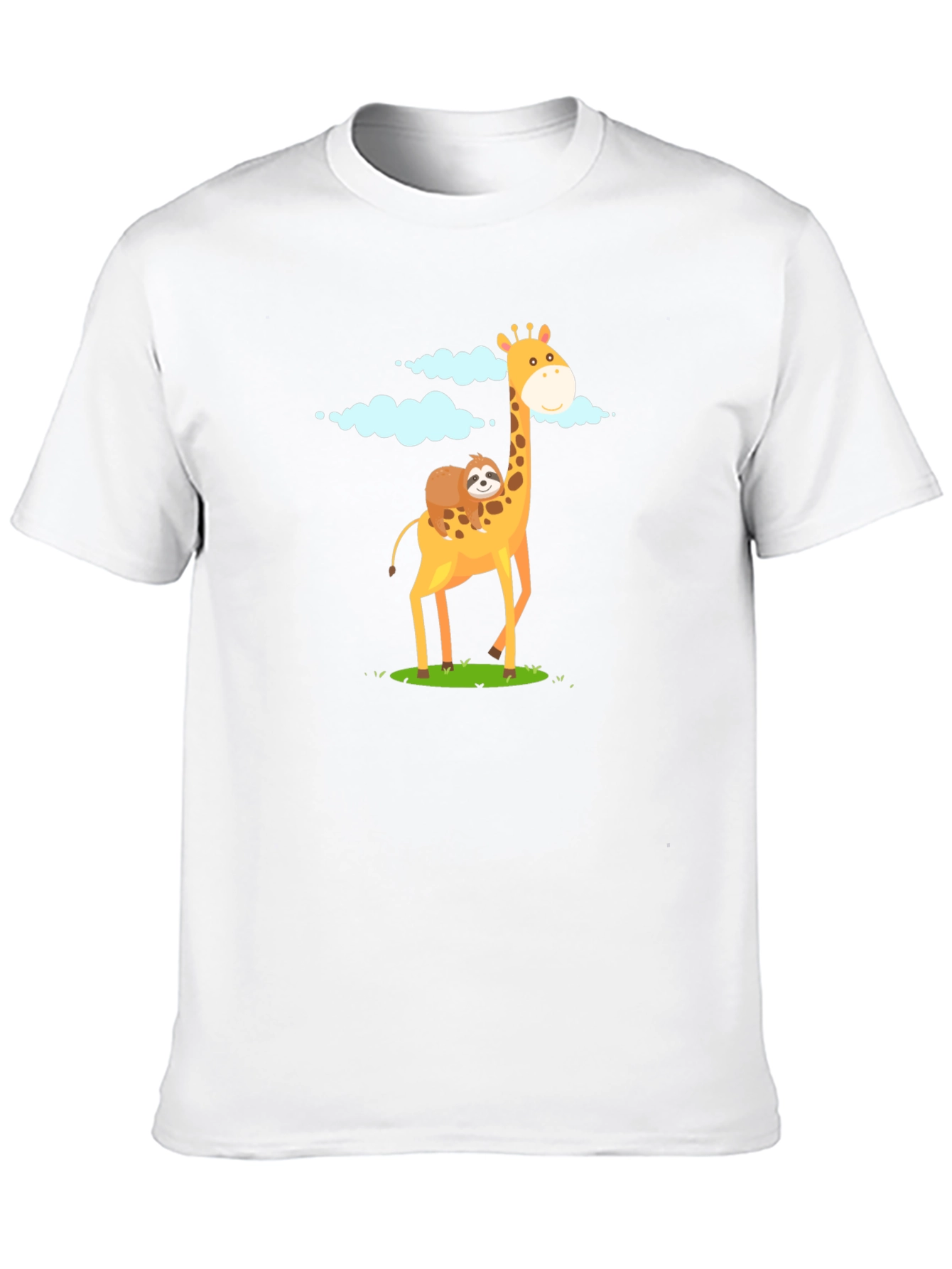 Black Giraffe & Sloth Graphic Tee - Unique Animal Design view 10