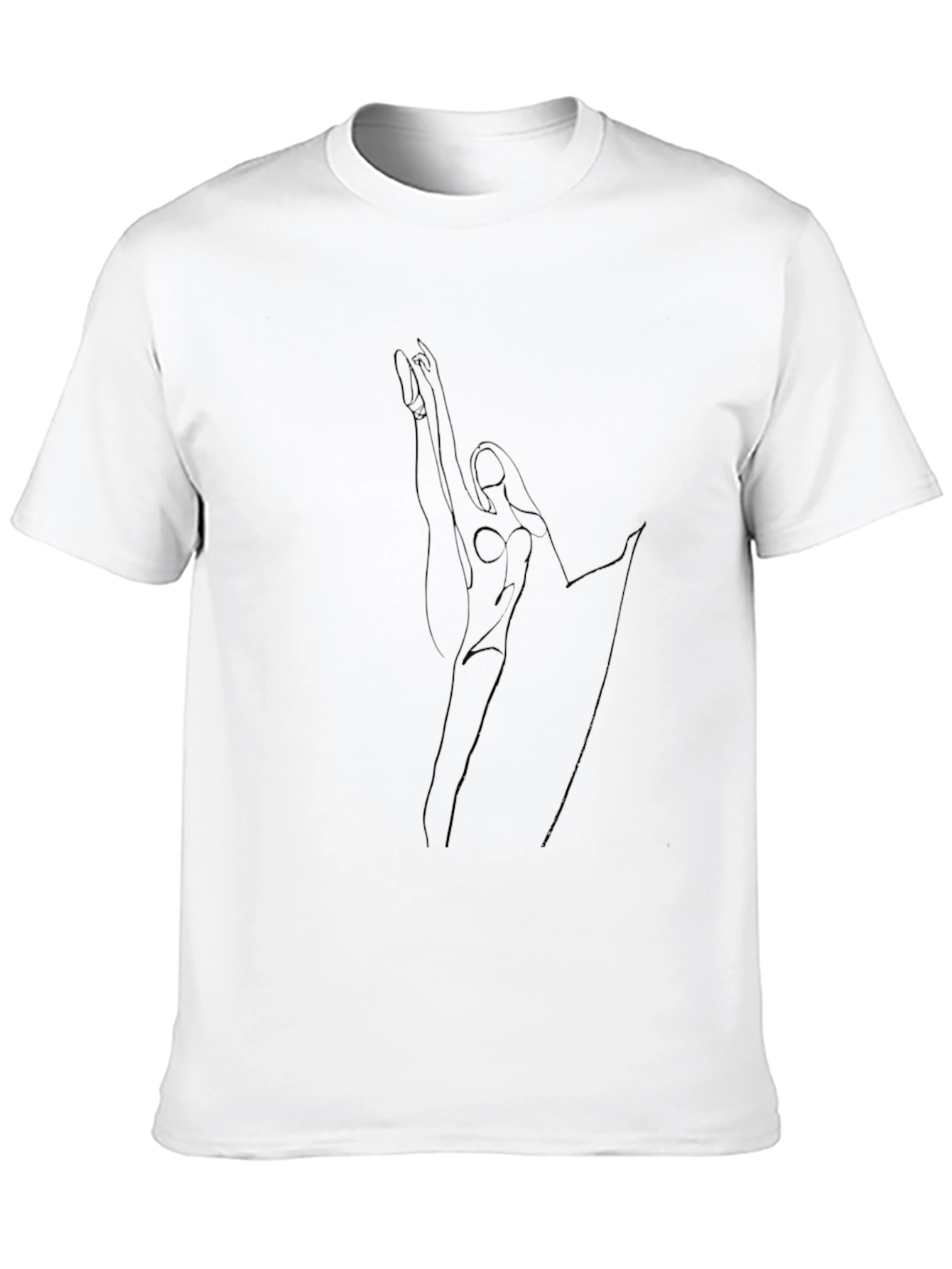 Black Minimalist Line Art Graphic Tee - Black view 10