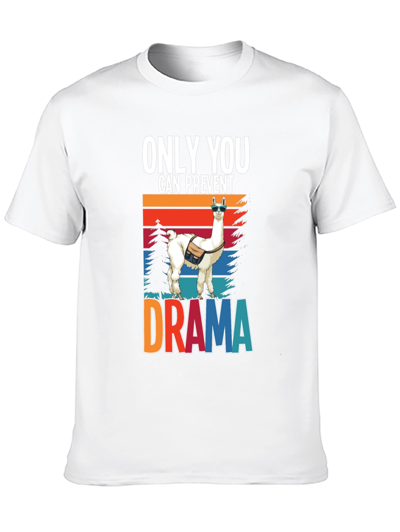 Black Only You Can Prevent Drama Llama Graphic Tee view 10