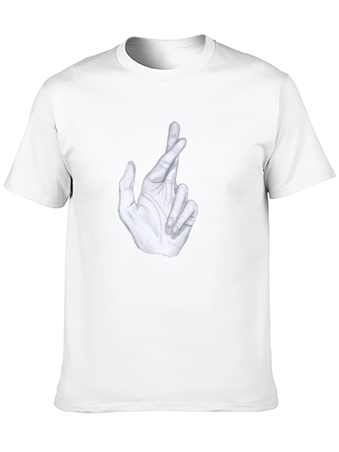 Black Crossed Fingers Graphic Tee - Stylish Men's Black T-Shirt view 10
